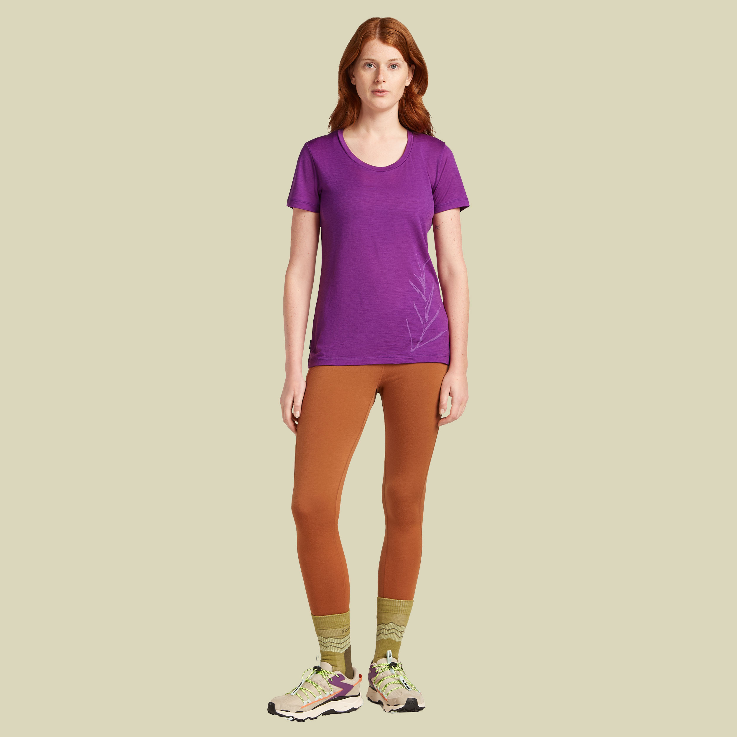 Merino 150 Tech Lite III SS Scoop Tee Panax L lila - passion