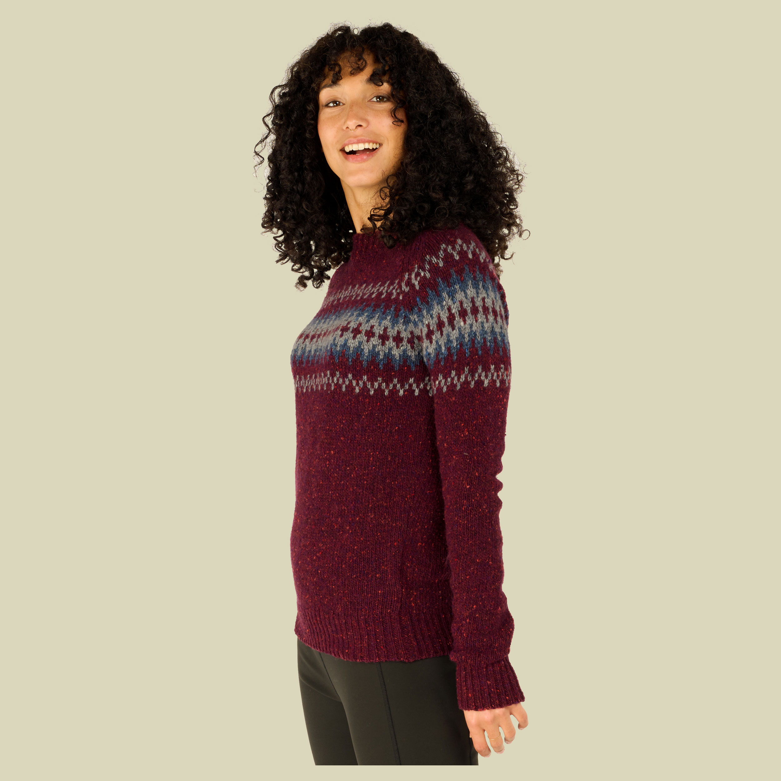 Dumji Crew Sweater Women Größe S Farbe beet red