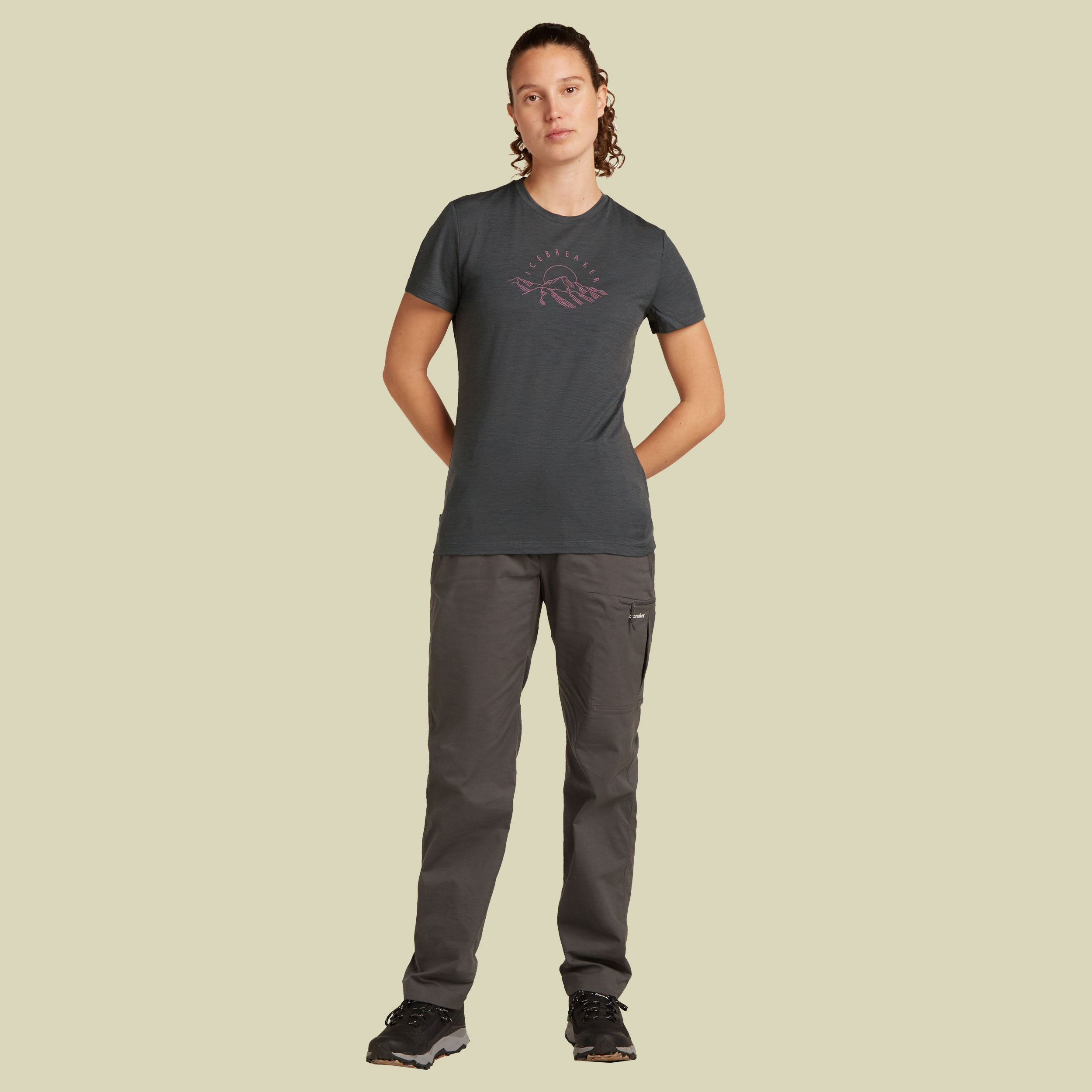 Merino 150 Tech Lite III SS Tee Sunrise Summit Women L grün - obsidian