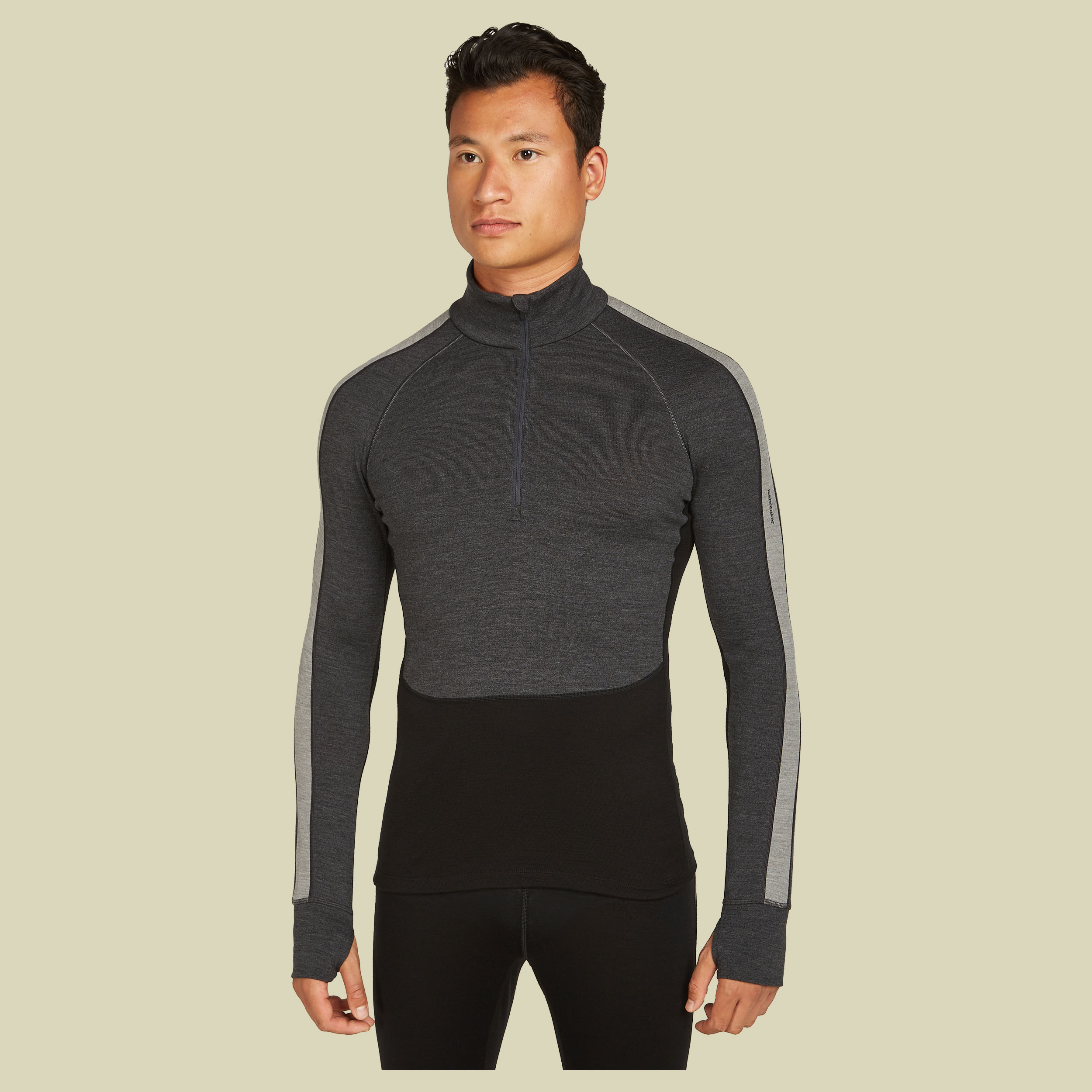 ZoneKnit 260 LS Half Zip Men grau L - jet heather/black/metro heather/CB