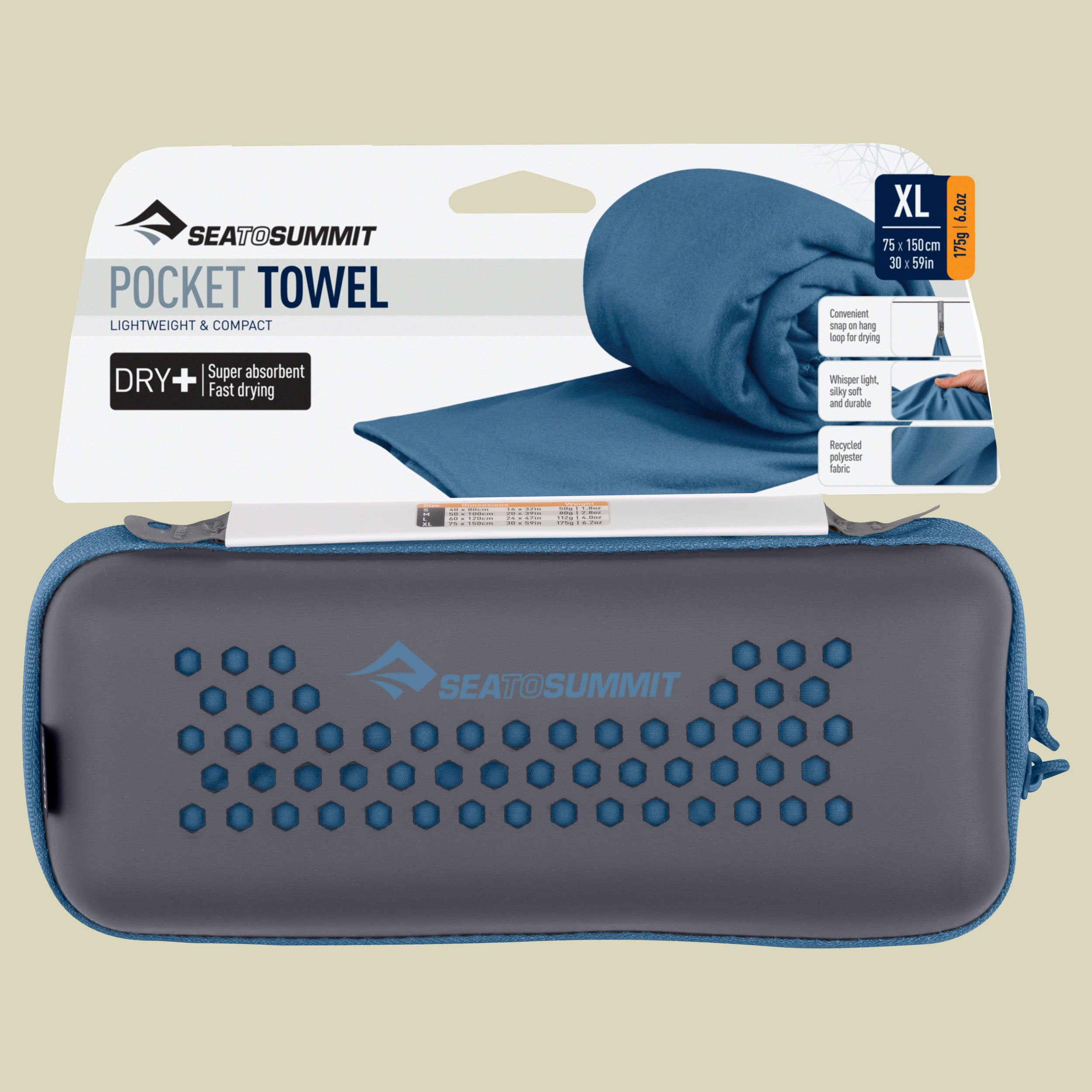 Pocket Towel blau x-large - moonlight