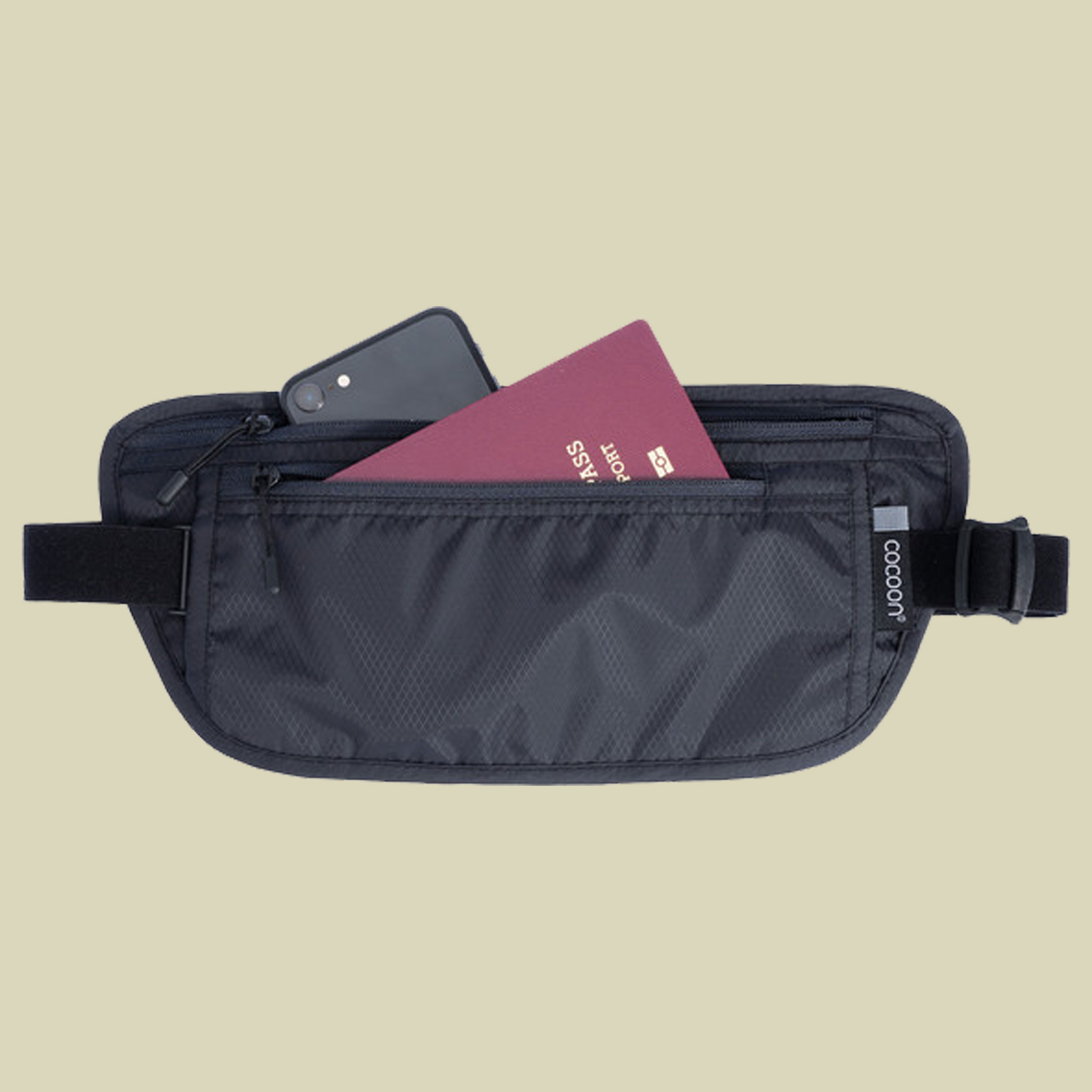 Travel Waist Wallet 30 x 14 cm schwarz - phantom black