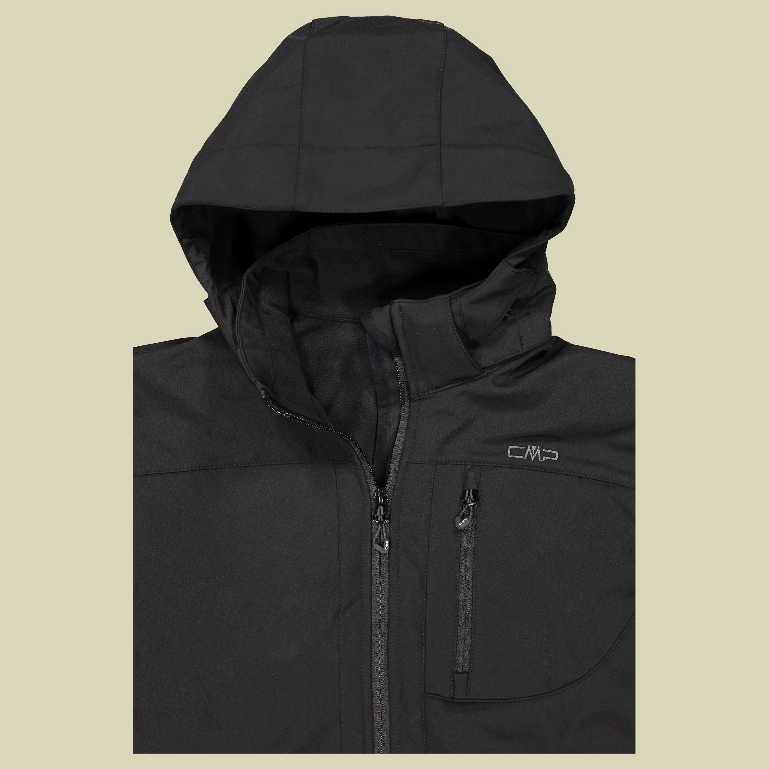 Man Softshell Jacket Zip Hood CMP 3A01787N Größe 60 Farbe nero U901