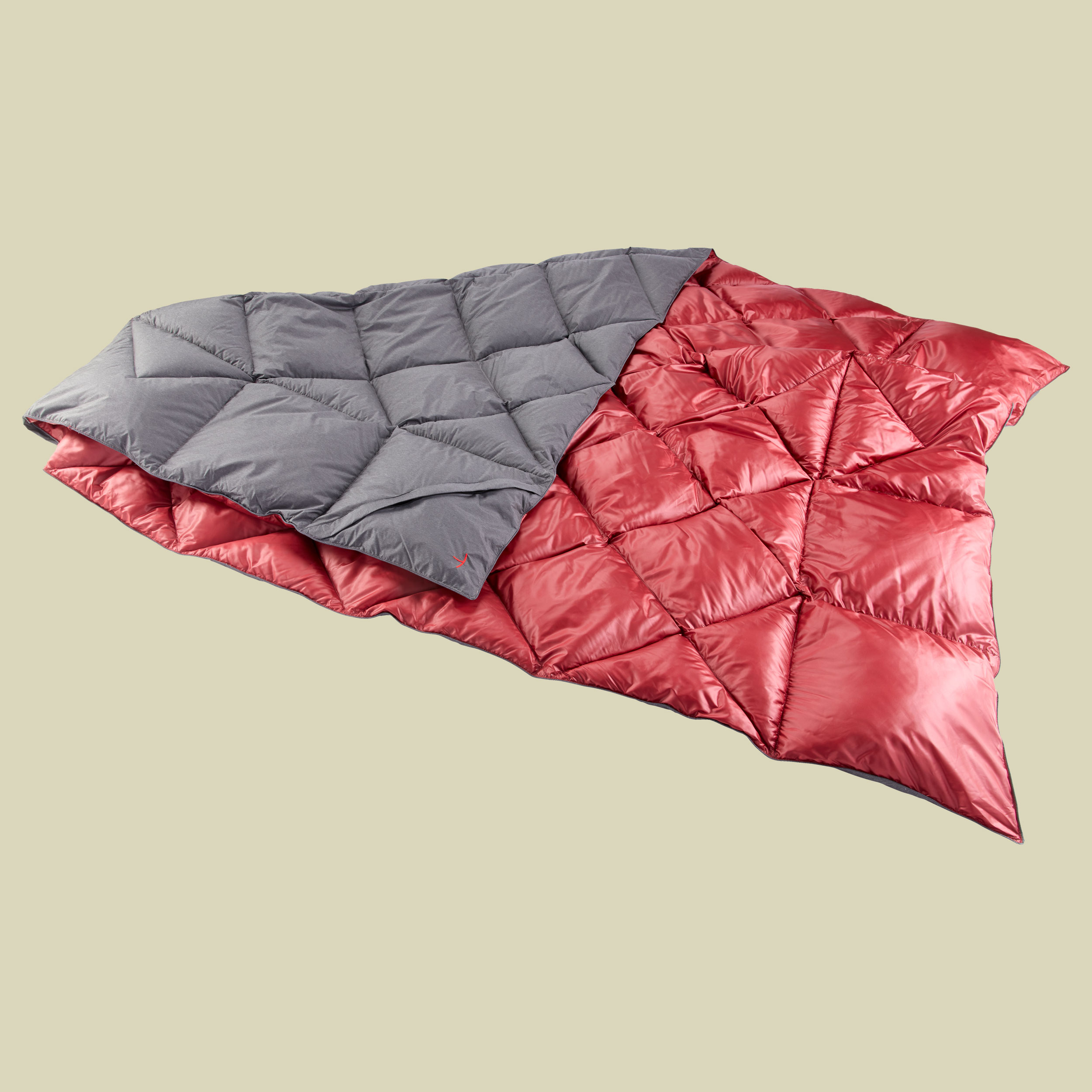 KIBY Packable Down Travel Blanket Größe 200 x 140 cm Farbe coal grey/cranberry red