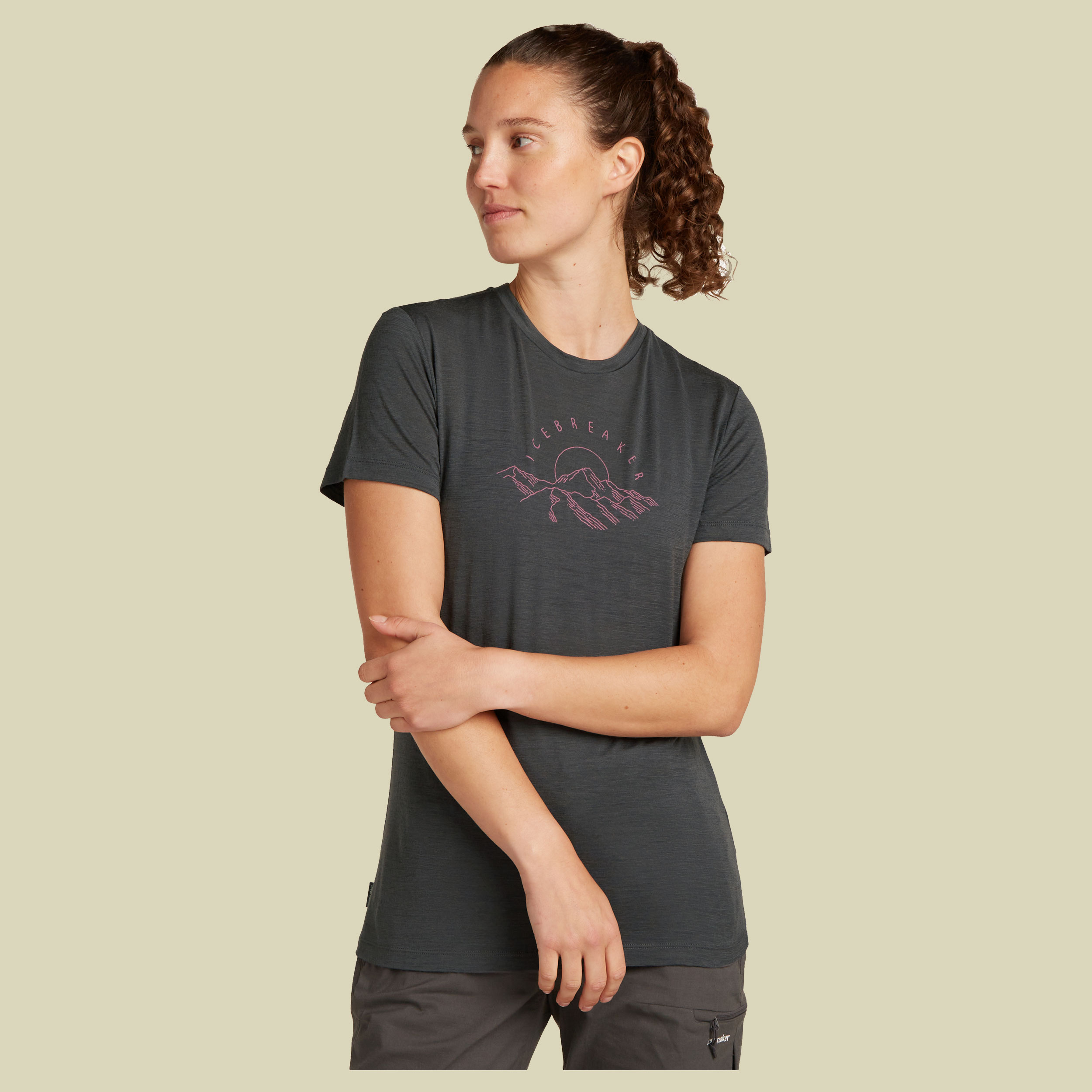 Merino 150 Tech Lite III SS Tee Sunrise Summit Women L grün - obsidian