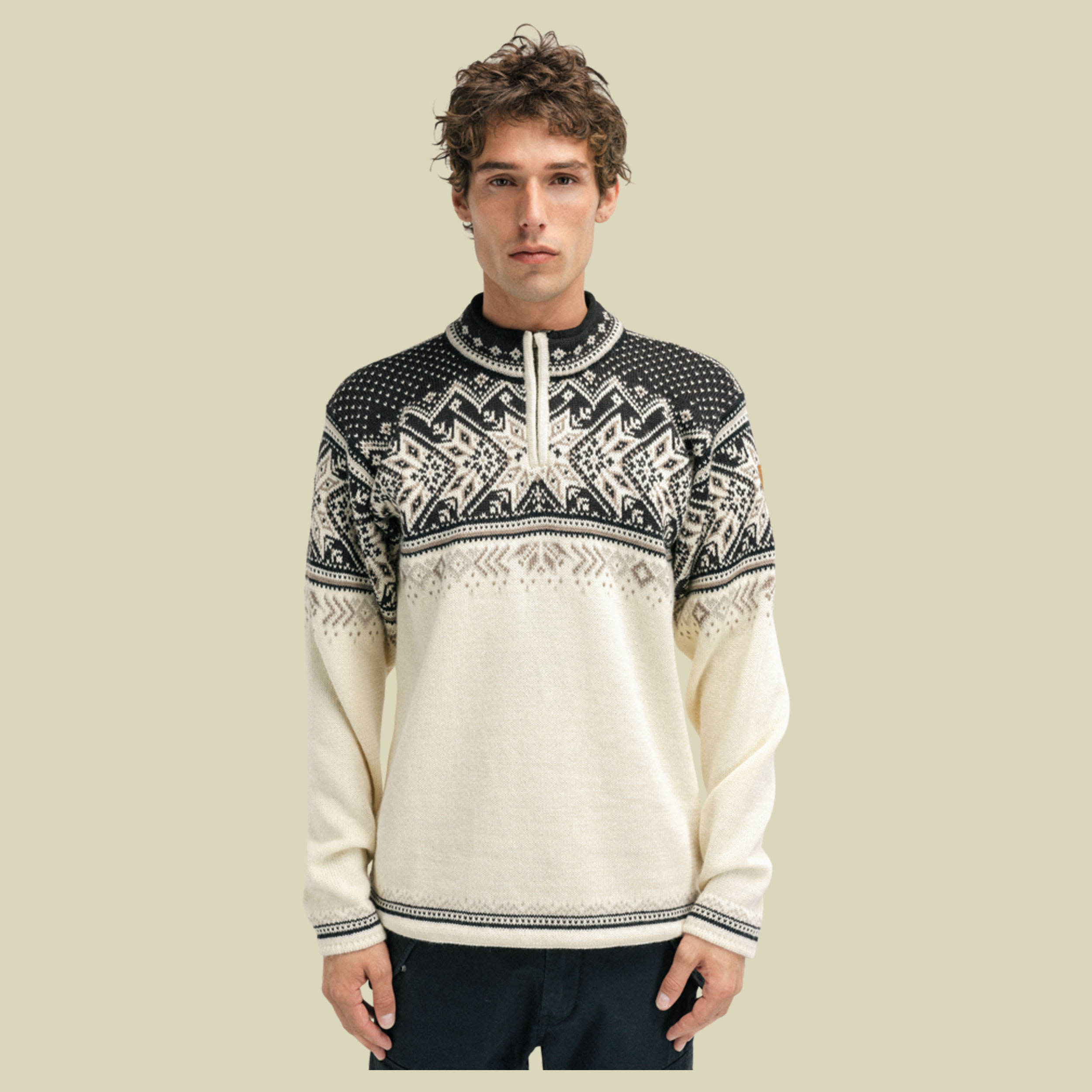 Vail Sweater Men beige M - Farbe offwhite coffee mountainstone