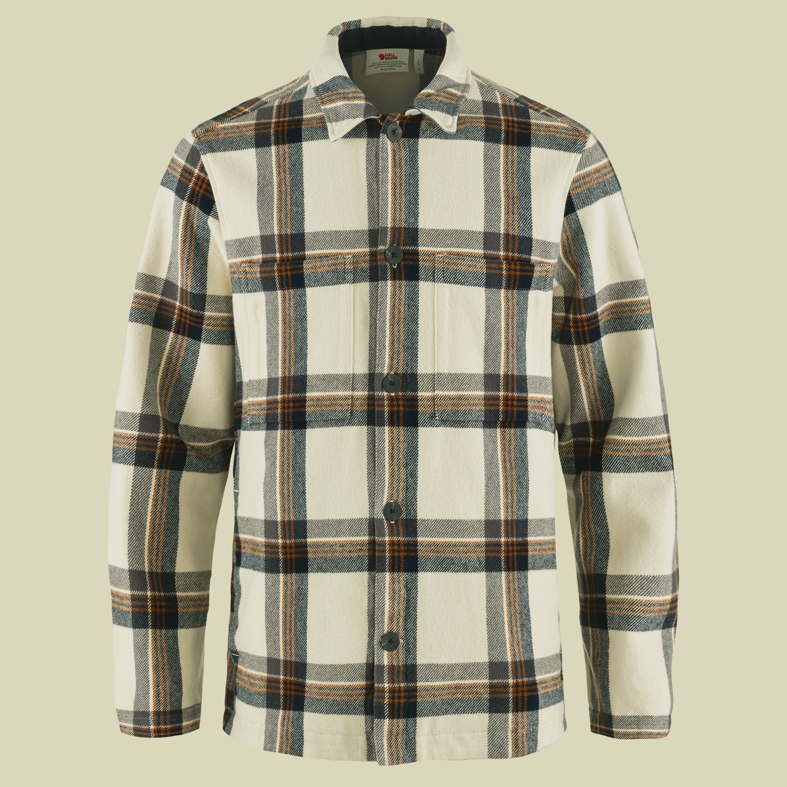 Singi Flannel Overshirt Men S weiß - chalk white/dark navy