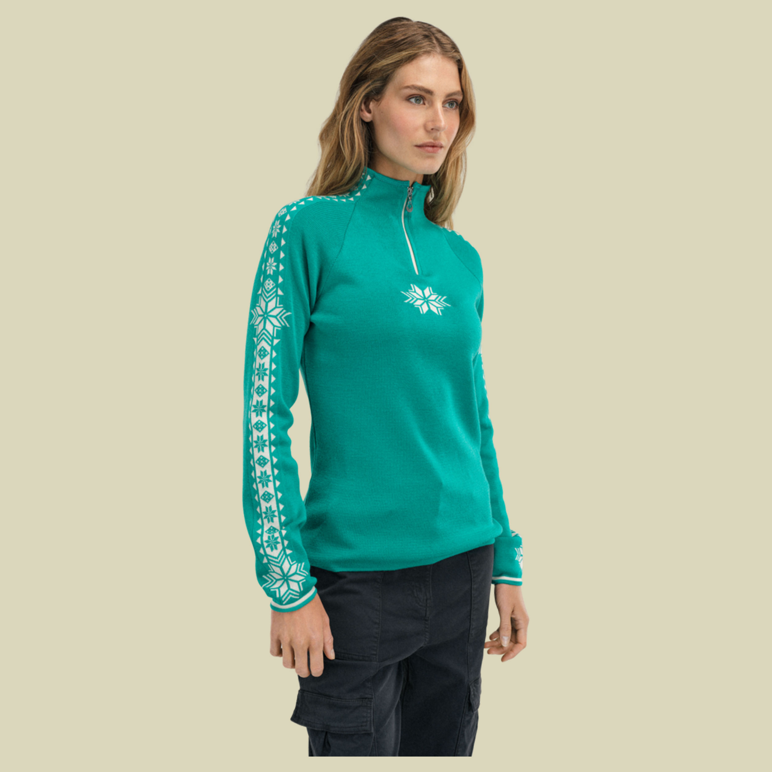 Geilo Sweater Women S türkis - Farbe peacock offwhite 