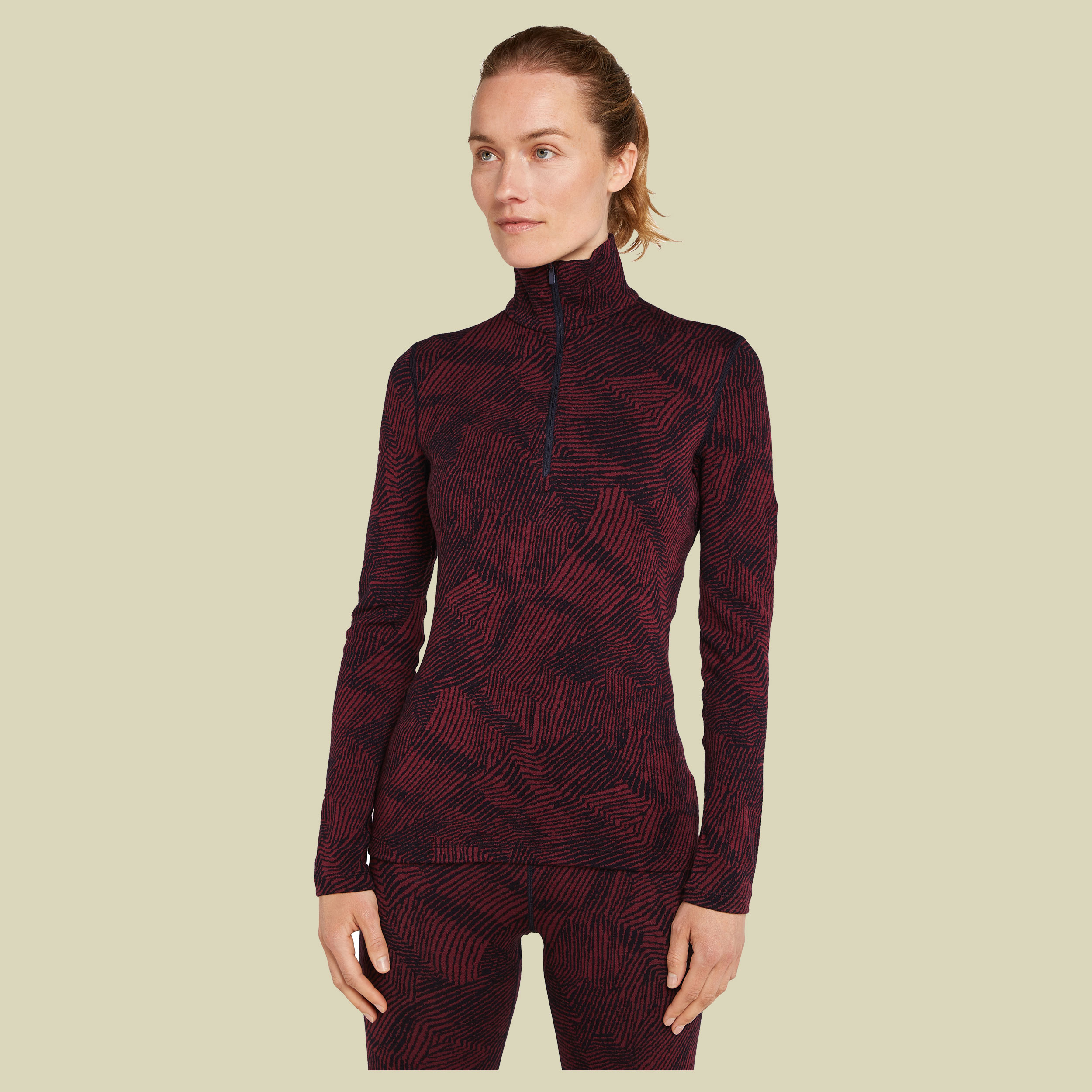 Merino 260 Vertex LS Half Zip Frozen Forms Women L schwarz - black/port/j