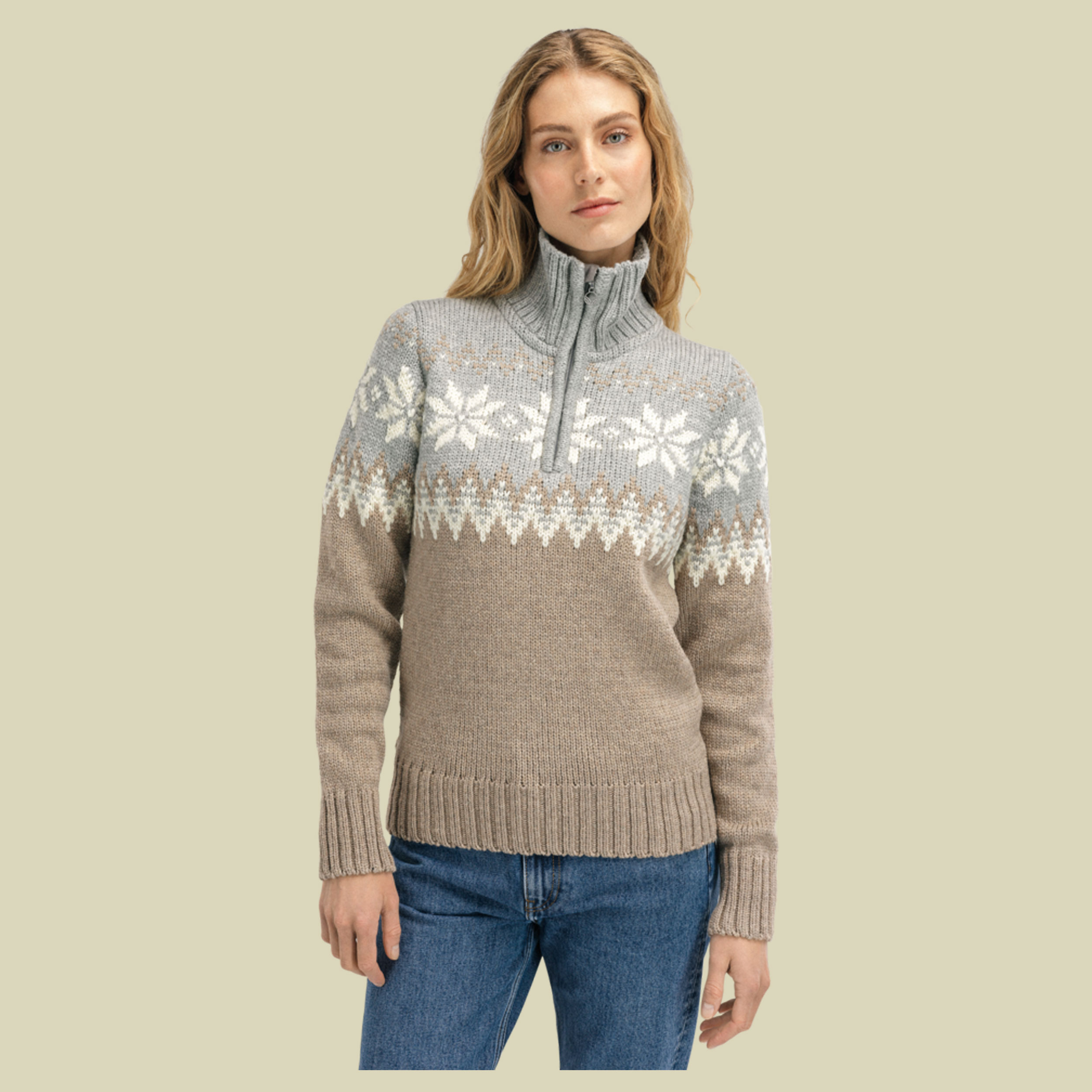 Myking Sweater Women braun XL - Farbe brown melange-light charcoal-offwhite 