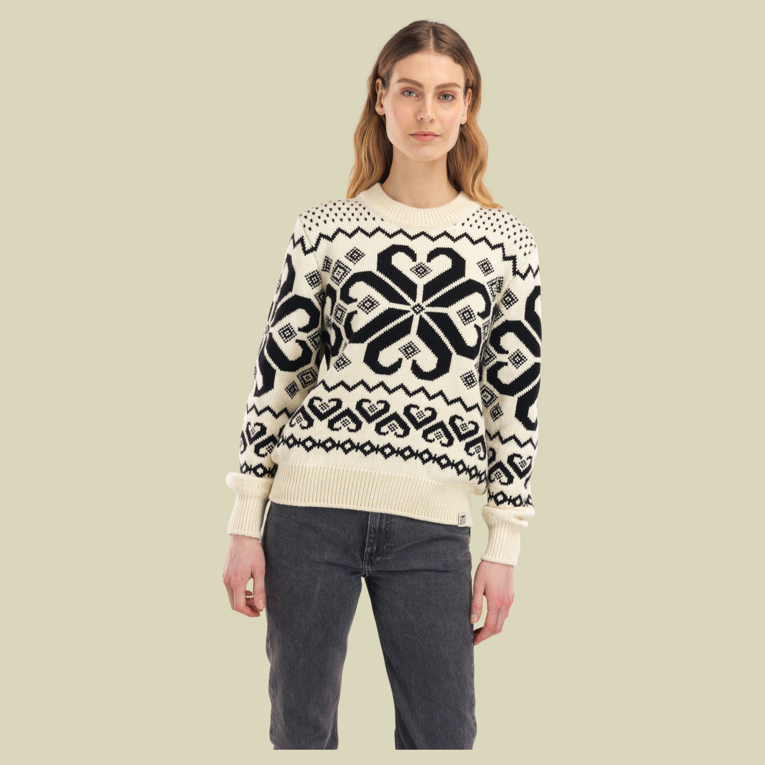 Falkeberg Sweater Women S natur - Farbe offwhite-black