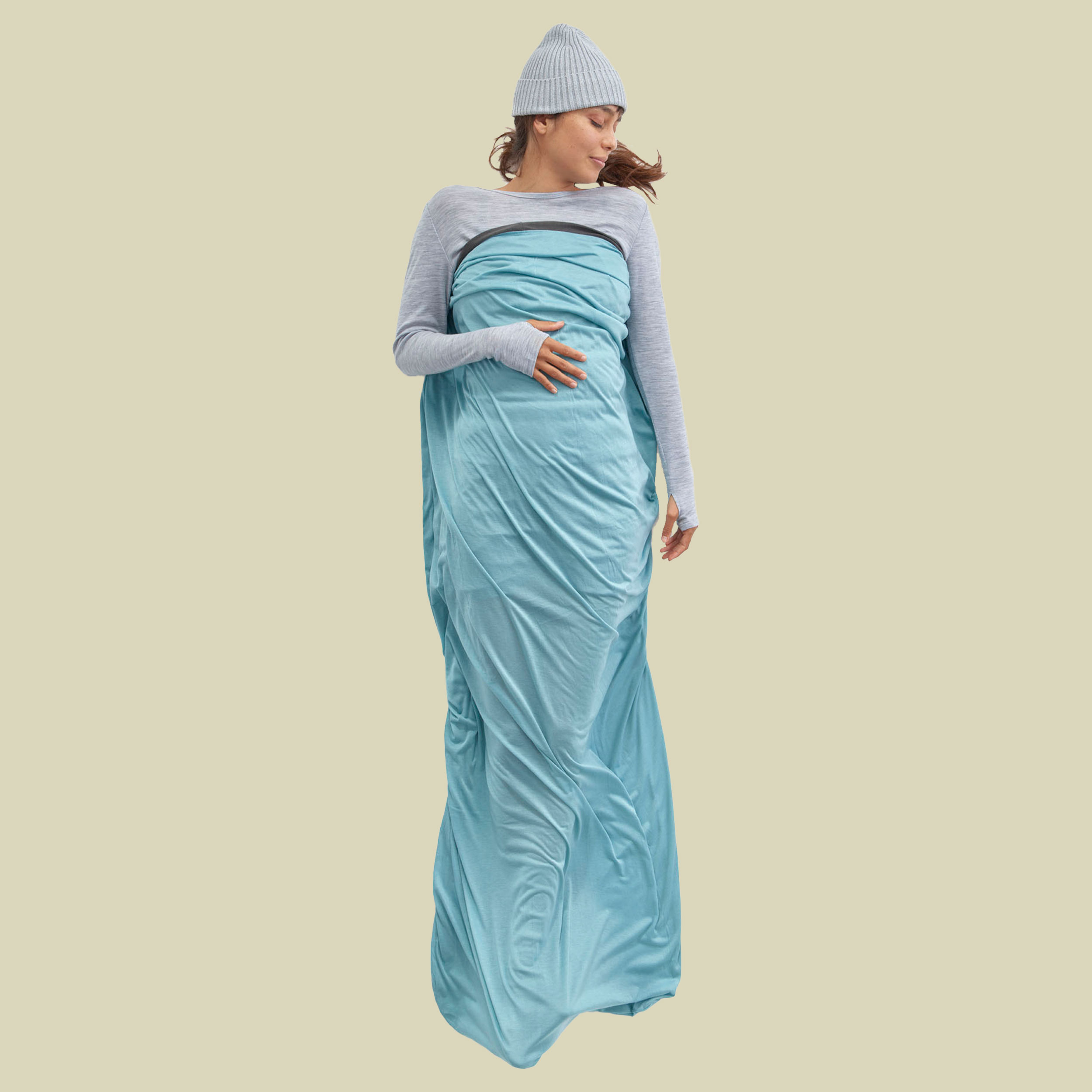 Comfort Blend Sleeping Bag Liner rechteckig blau - Rectangular Farbe aqua sea blue