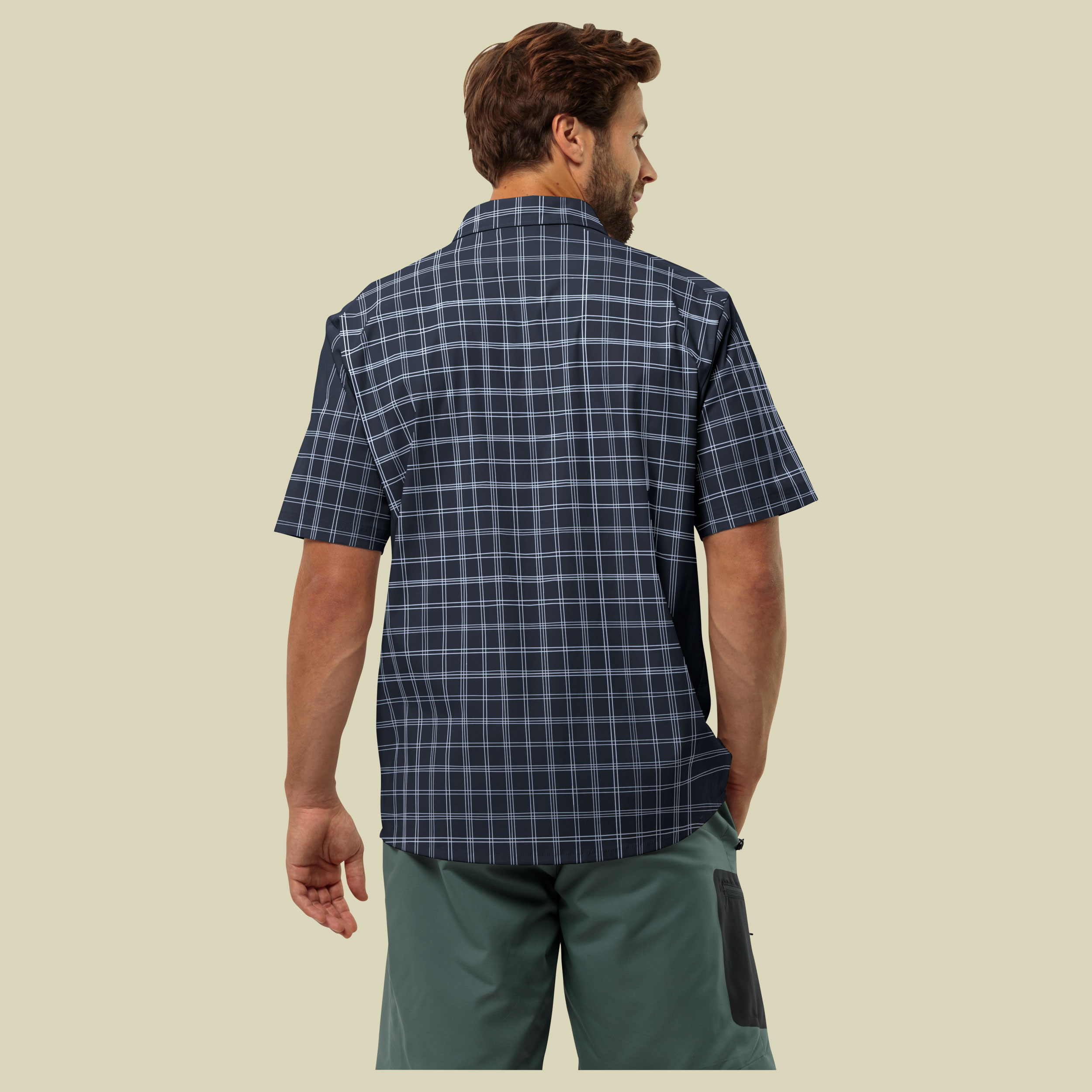 Norbo S/S Shirt Men L blau - night blue checks