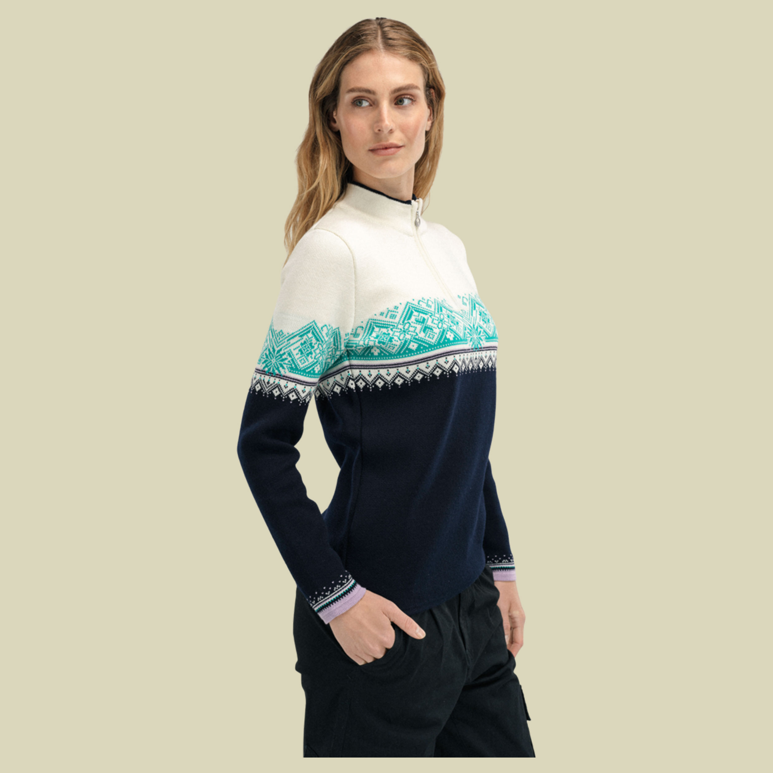 Moritz Sweater Women navy M - Farbe marine offwhite peacock