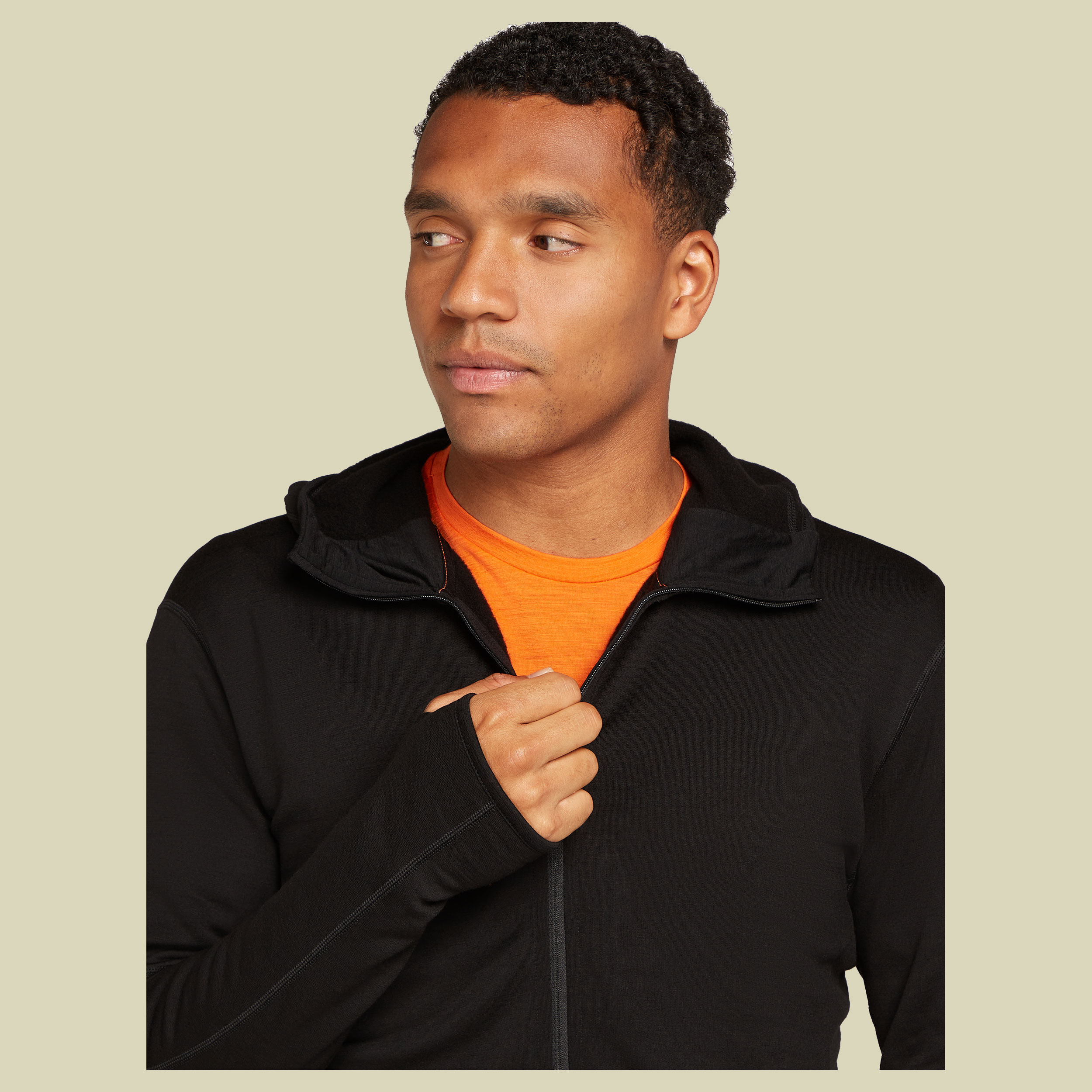 Merino 360 RealFleece Elemental LS Zip Hoodie Men L schwarz - black