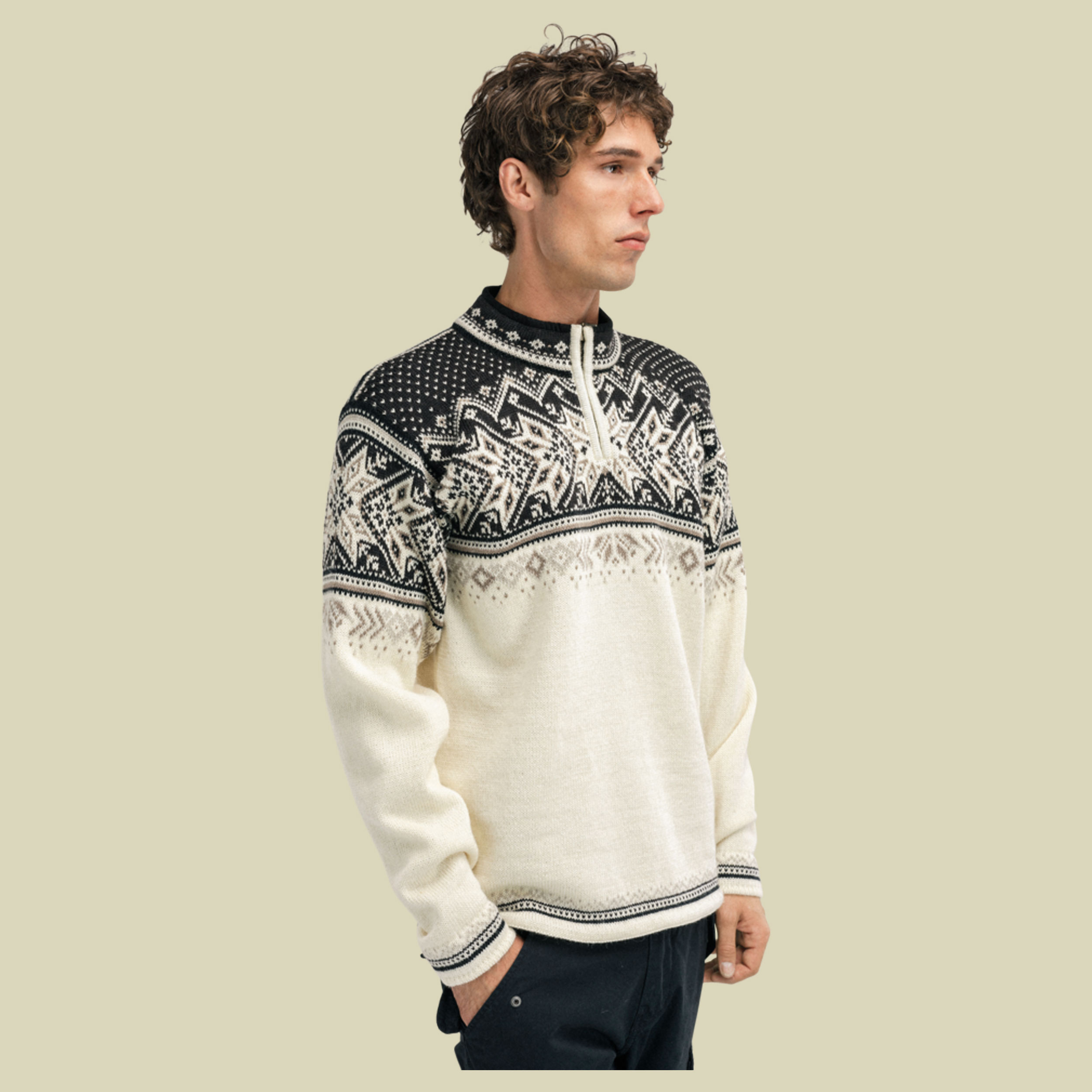 Vail Sweater Men beige XL - Farbe offwhite coffee mountainstone