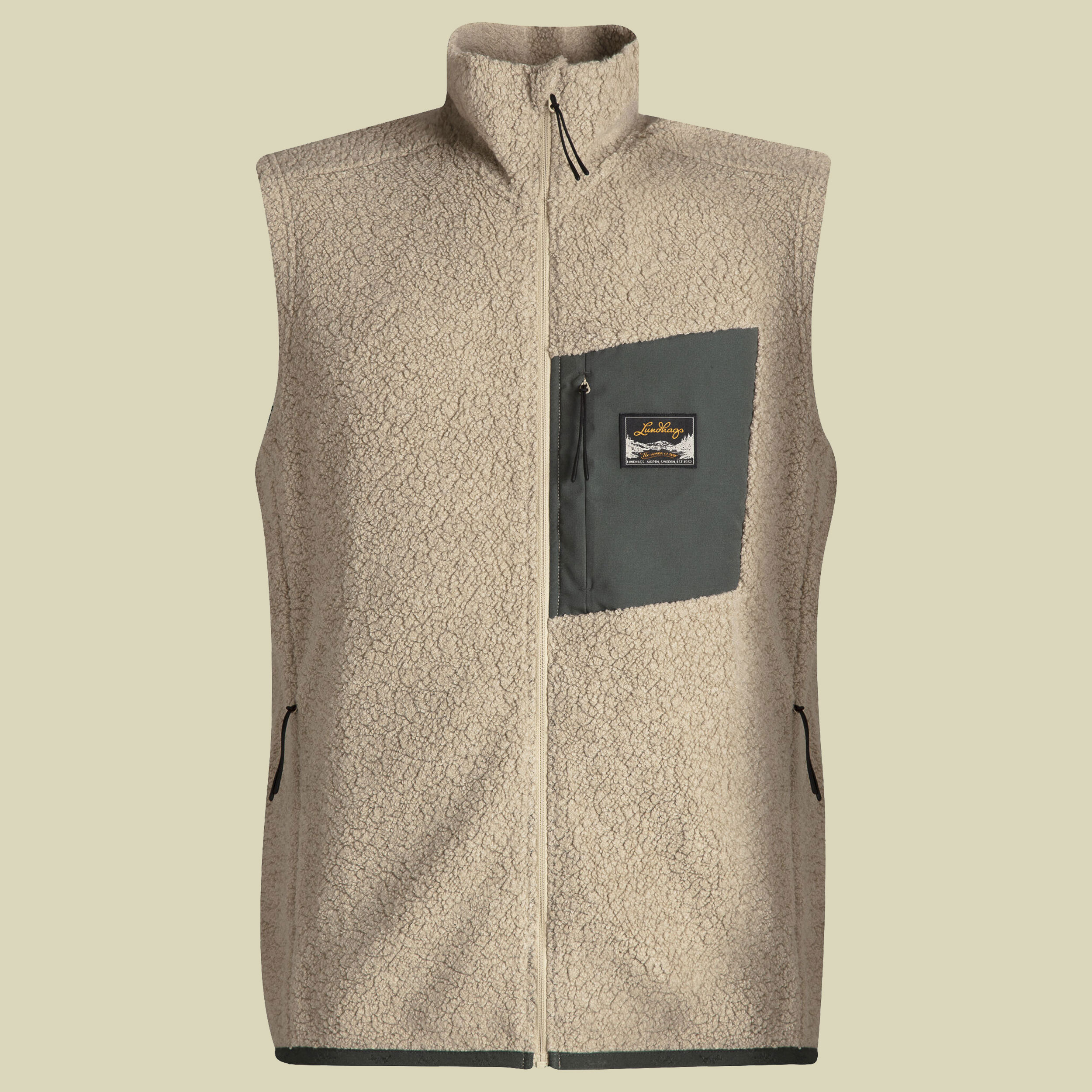 Flok Wool Pile Vest Men Größe XL Farbe sand