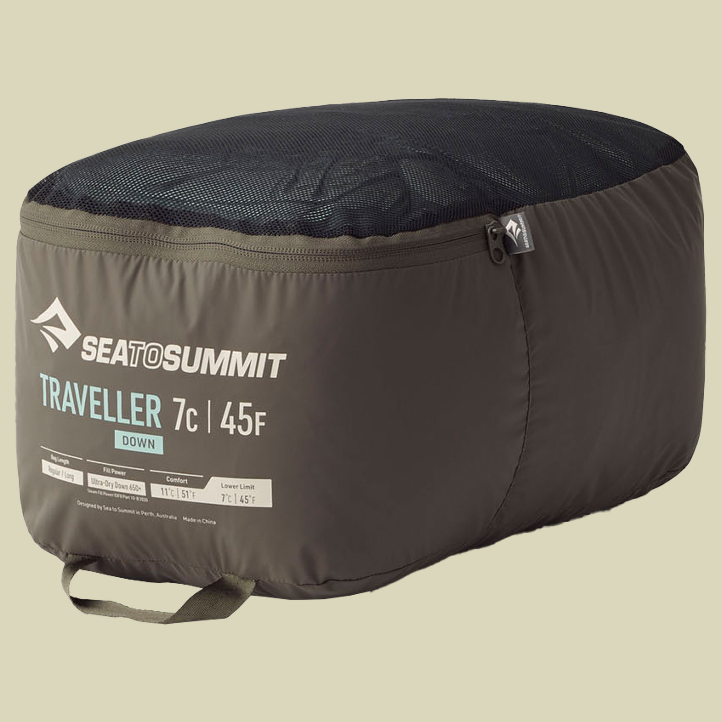 Traveller 7C Down Sleeping Bag 198 cm blau - long aqua sea blue