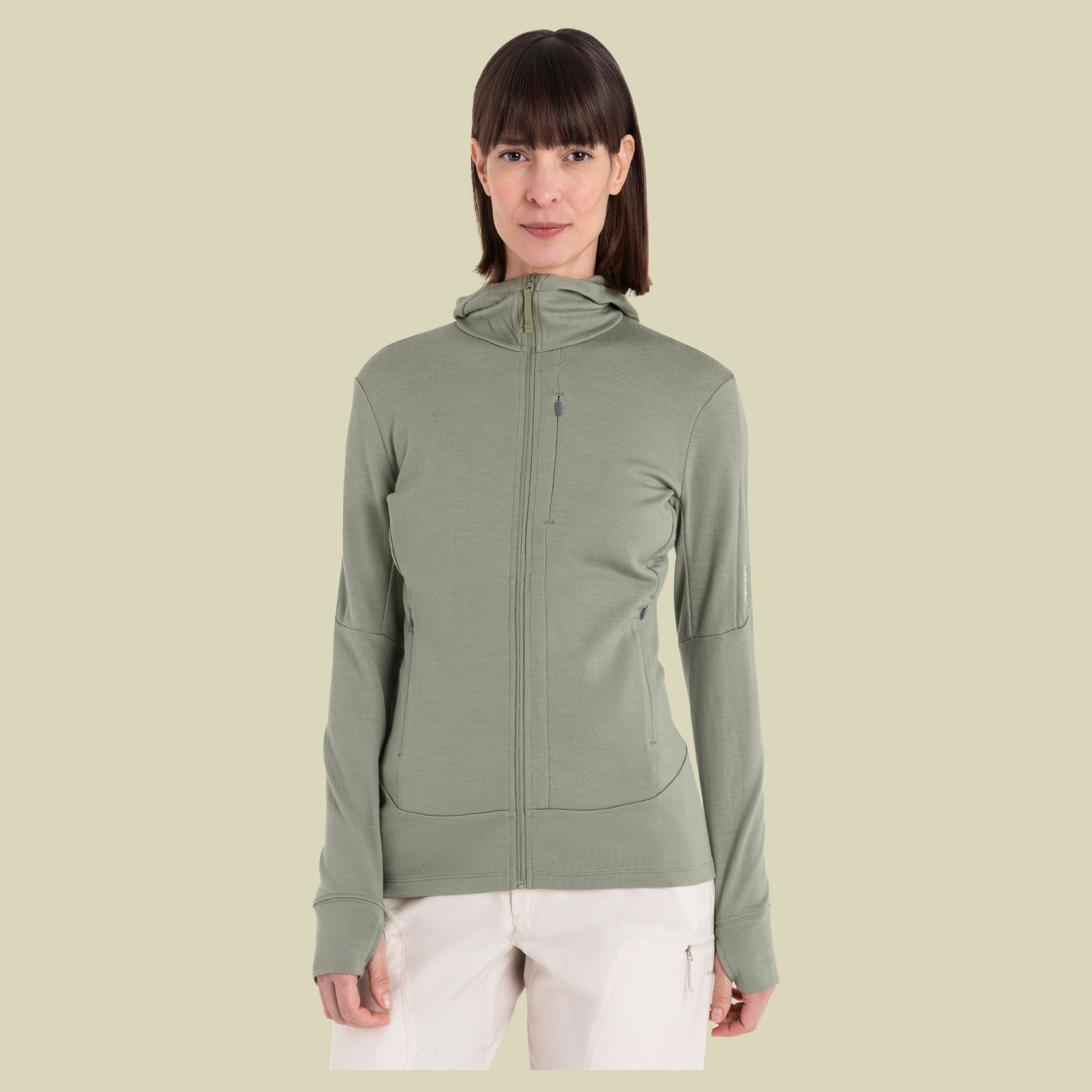 Merino 260 Quantum IV LS Zip Hoodie Women S grün II - lichen