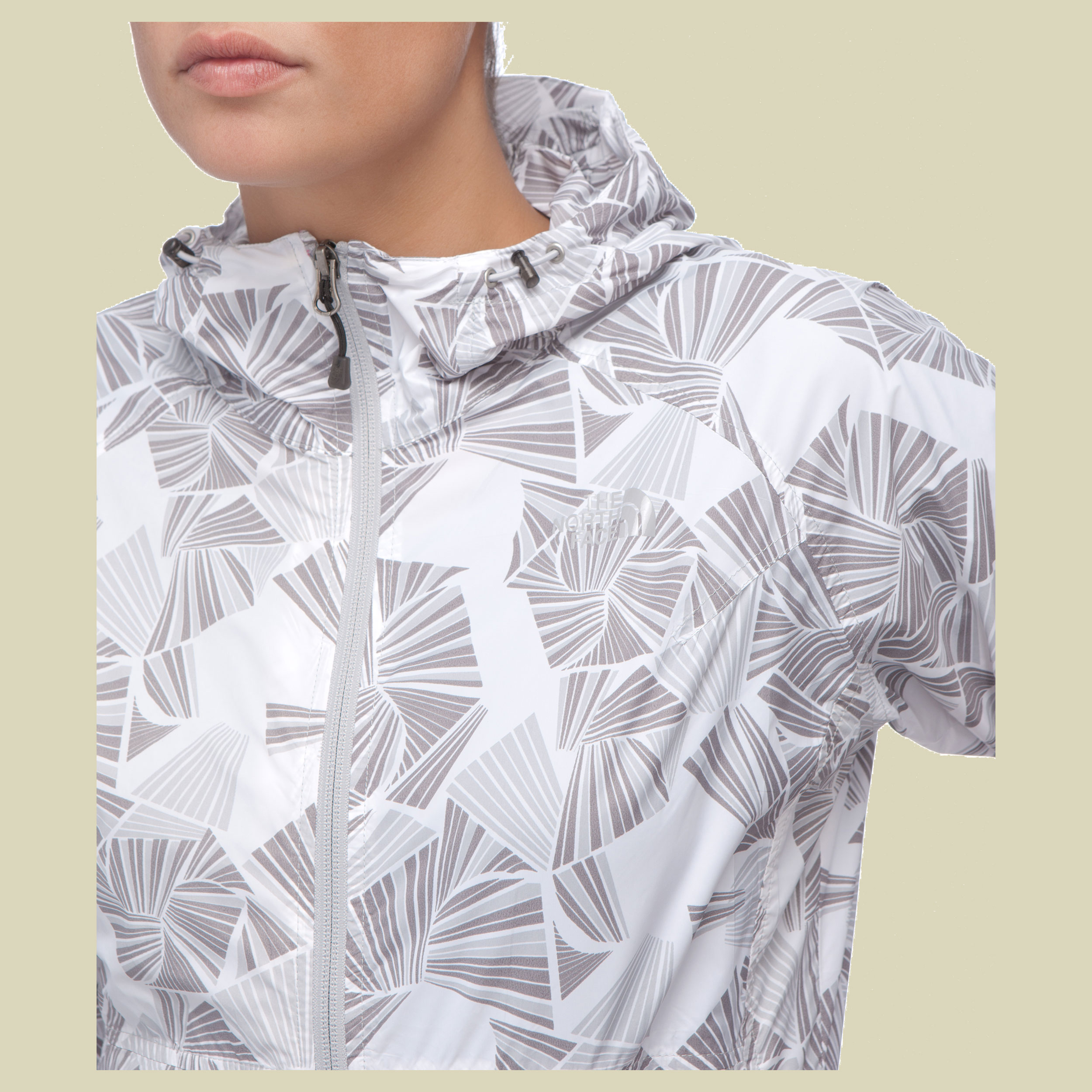 Flyweight Hoodie Women Größe XS Farbe high rise grey fan print