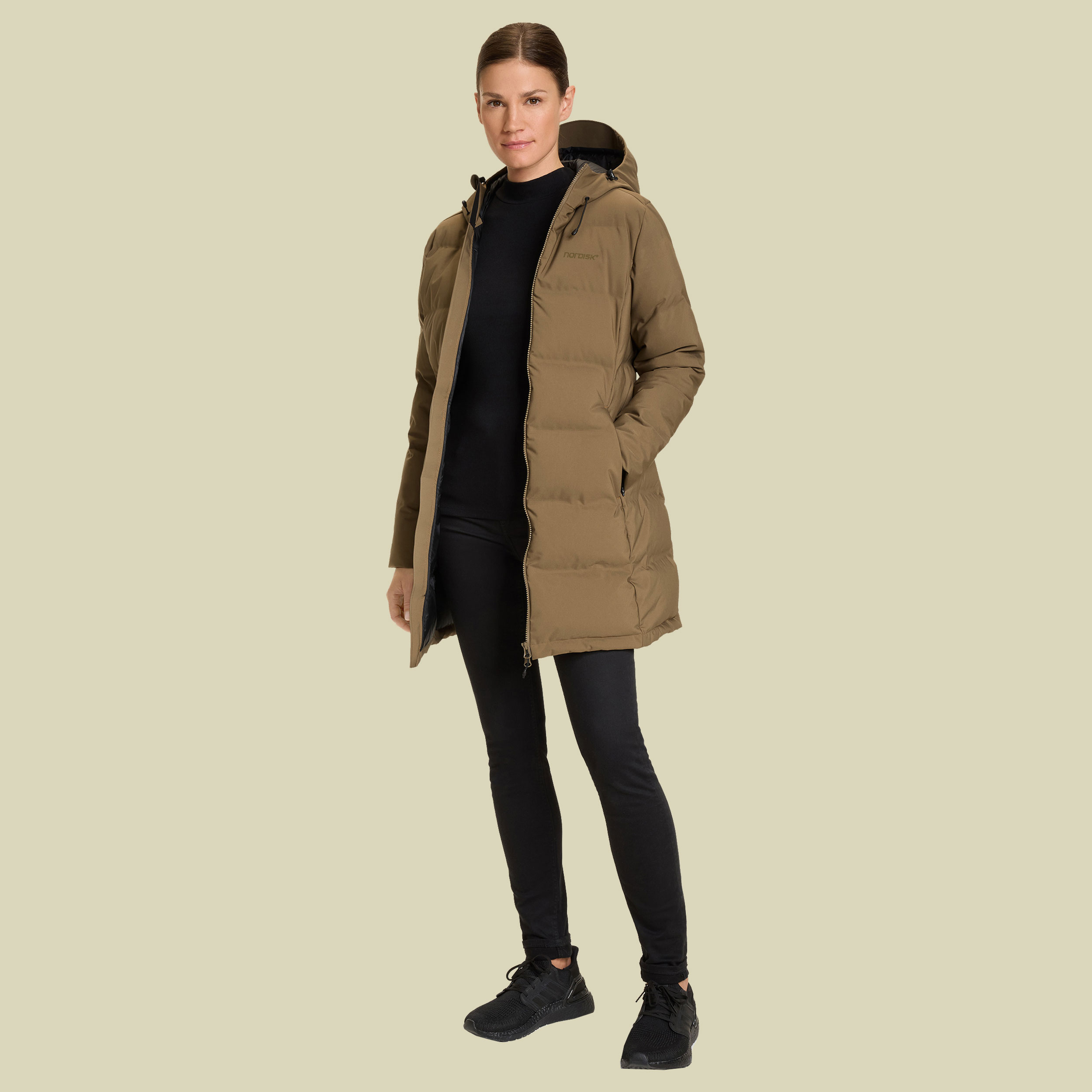 Aukea W's Bonded Down Coat S braun - capers