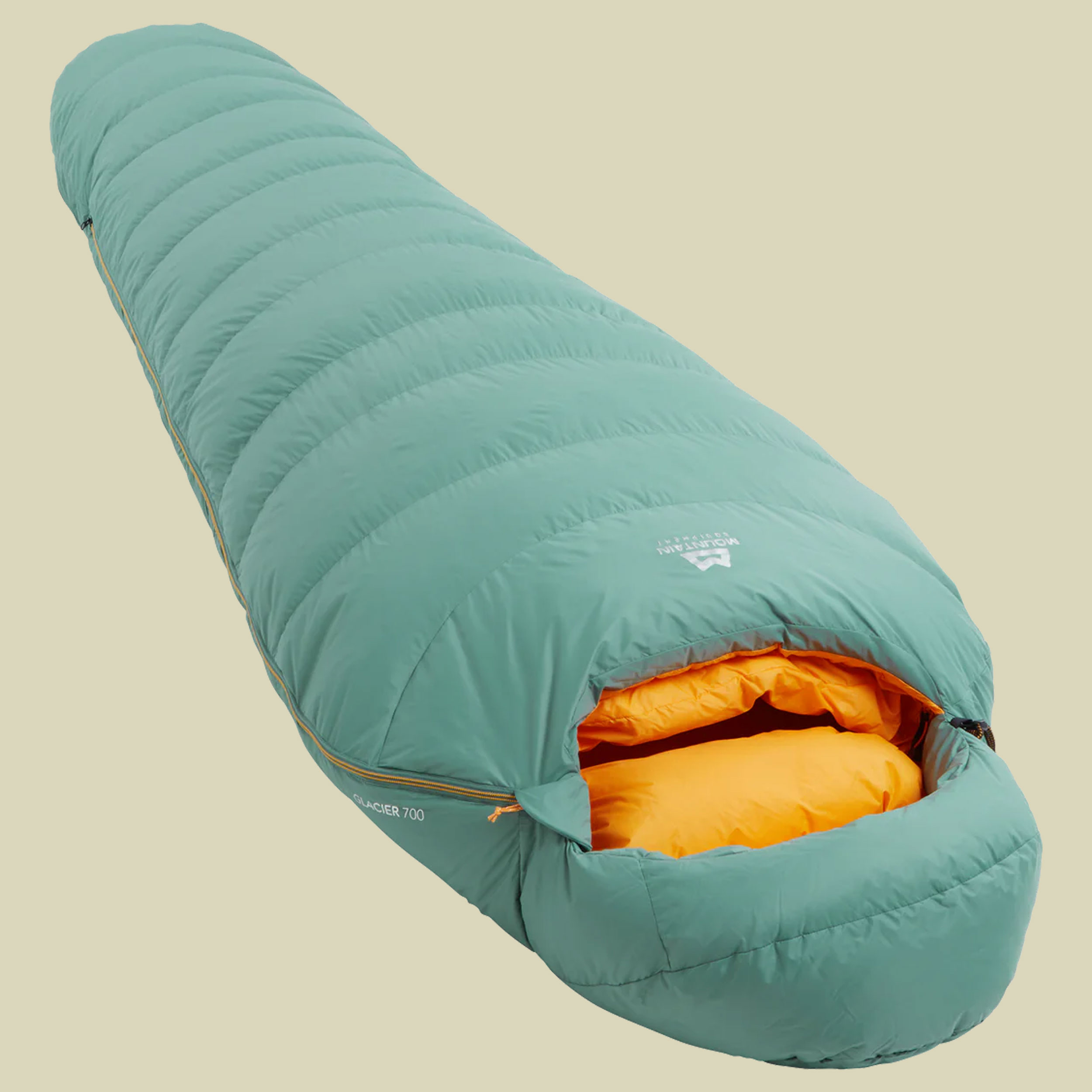 Glacier 700 Women bis Körpergröße Schlafsack 175 cm (regular) Reißverschluss links - sage