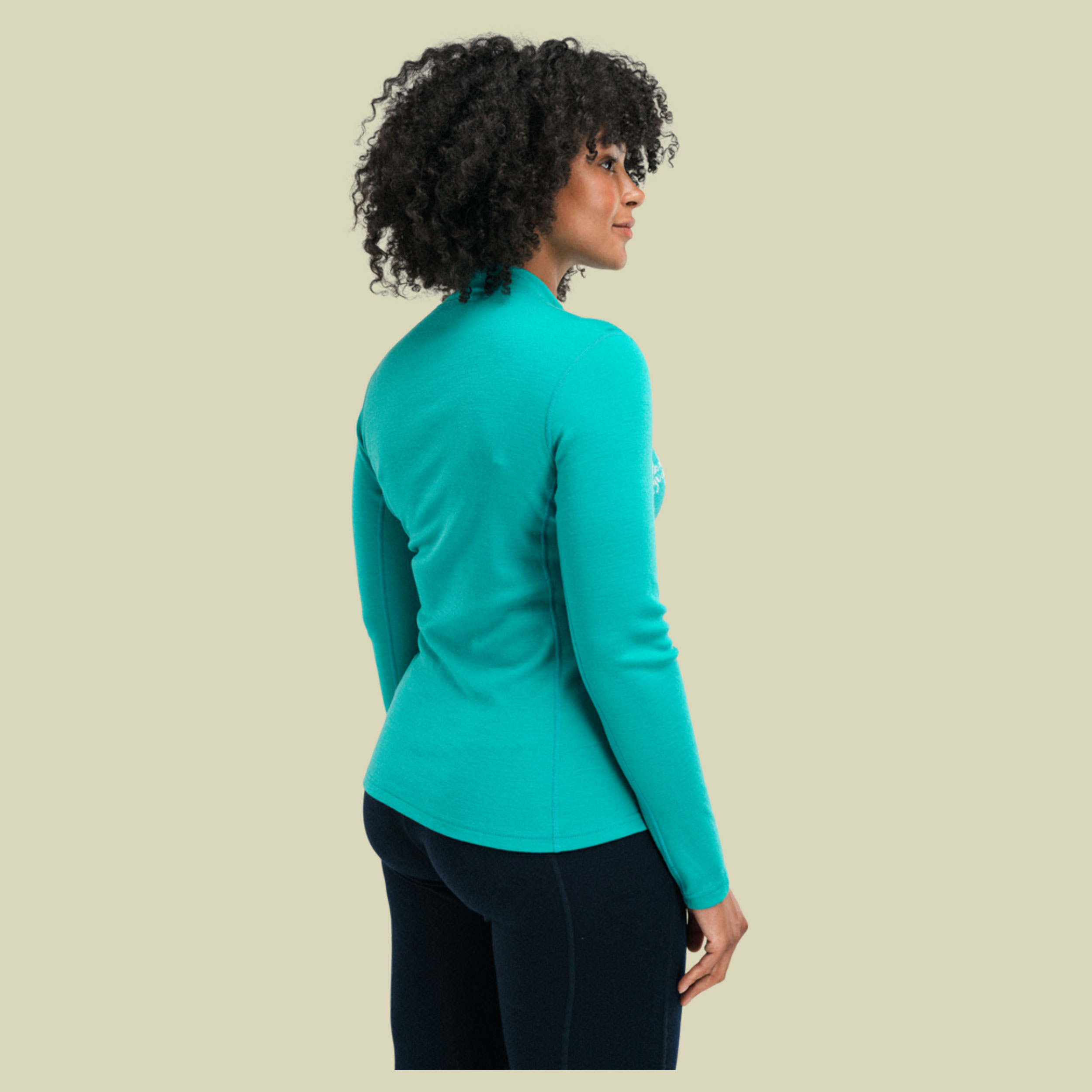 Falkeberg Baselayer Half Zip Women M türkis - Farbe peacock offwhite