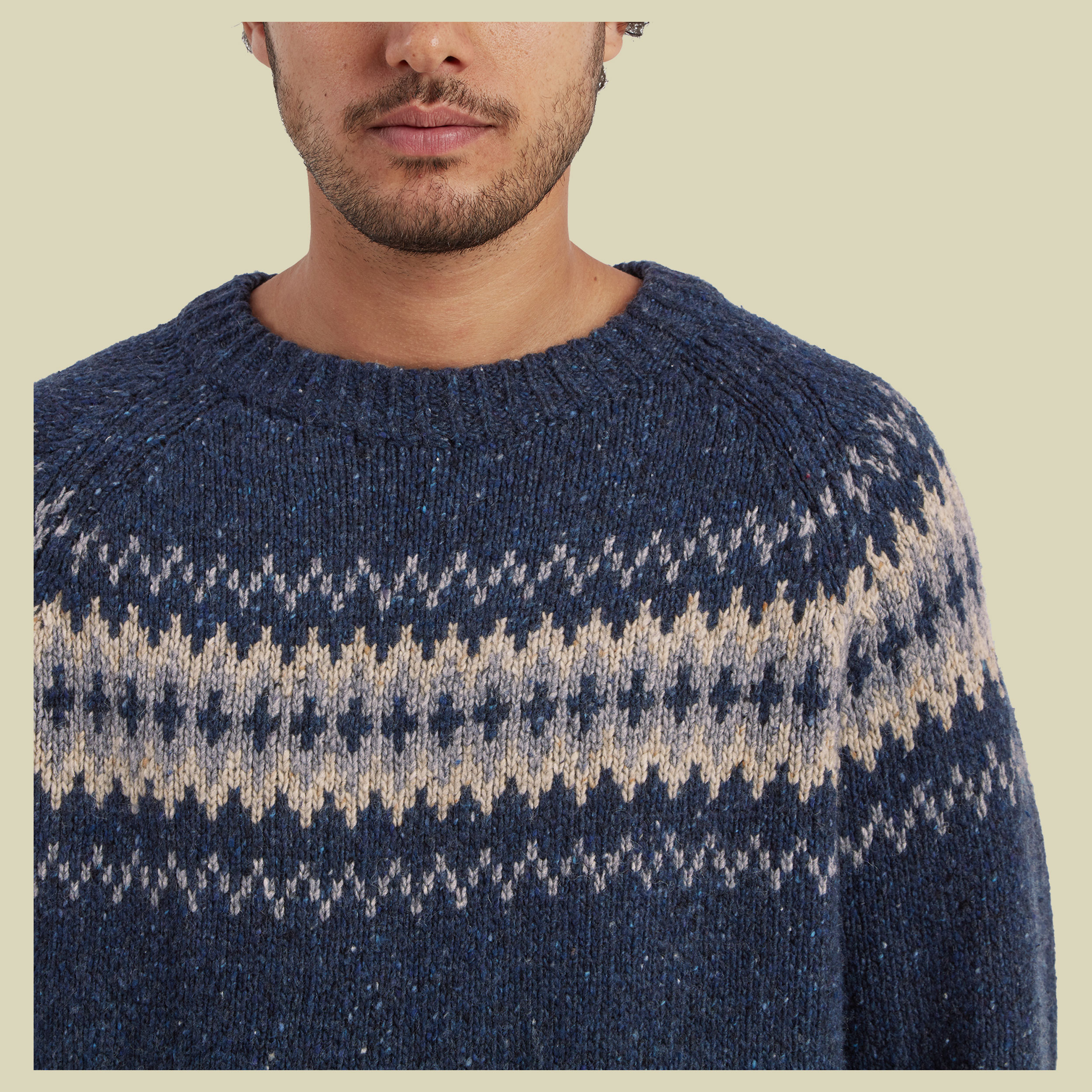 Dumji Crew Sweater Men blau M - rathee multi