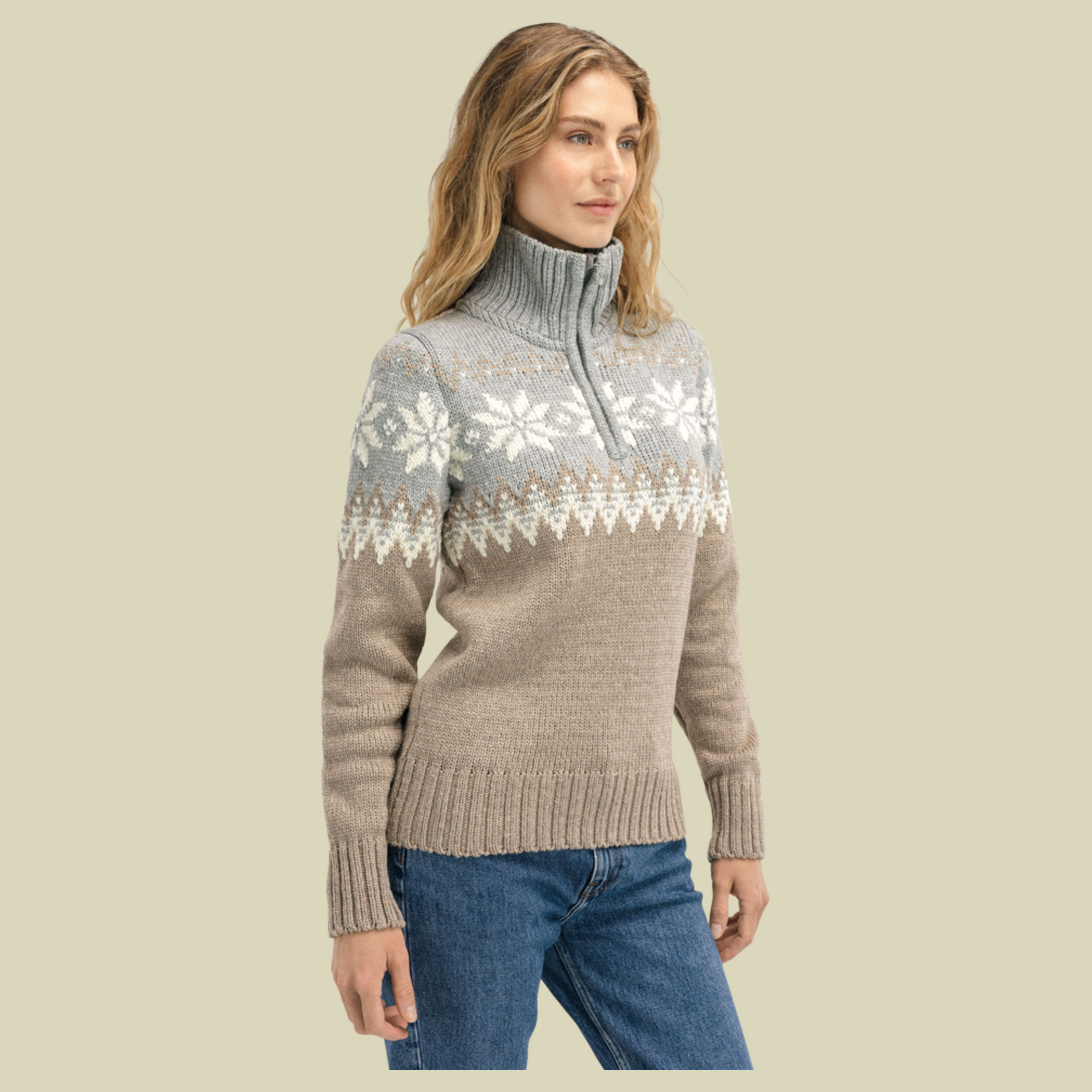 Myking Sweater Women braun XL - Farbe brown melange-light charcoal-offwhite 