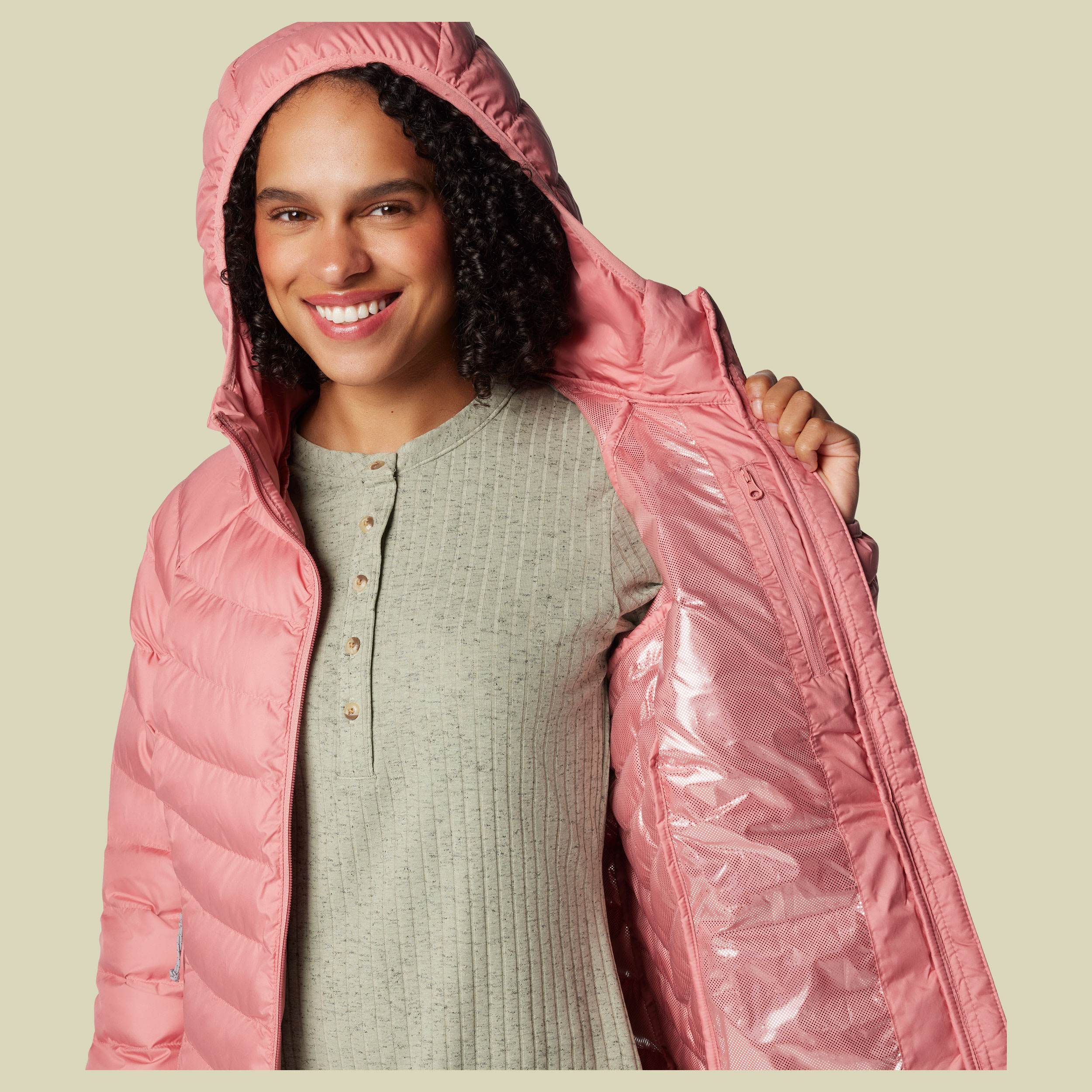 Powder Lite II Hooded Jacket Woman M rot - Farbe pink agave