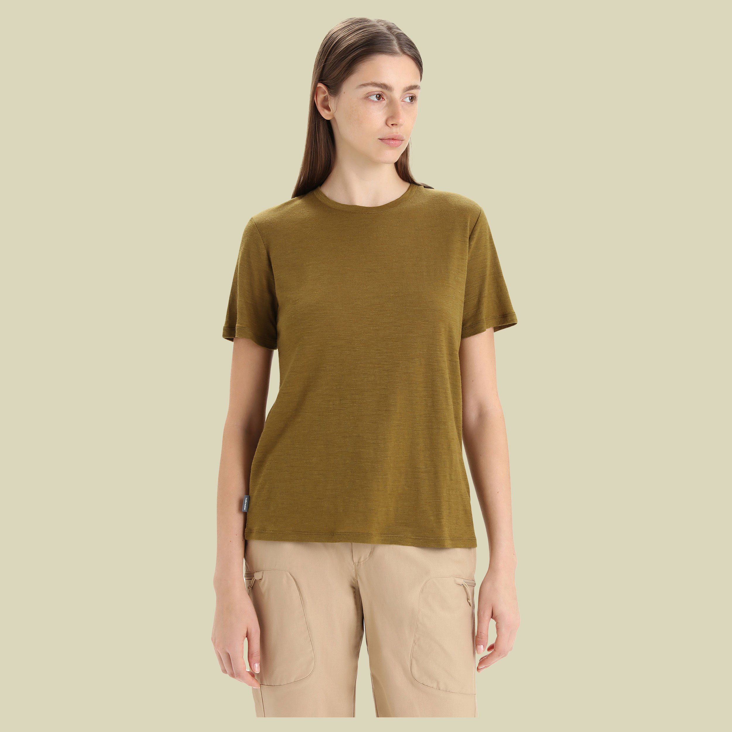 Merino Linen SS Tee Women Größe XS Farbe algae