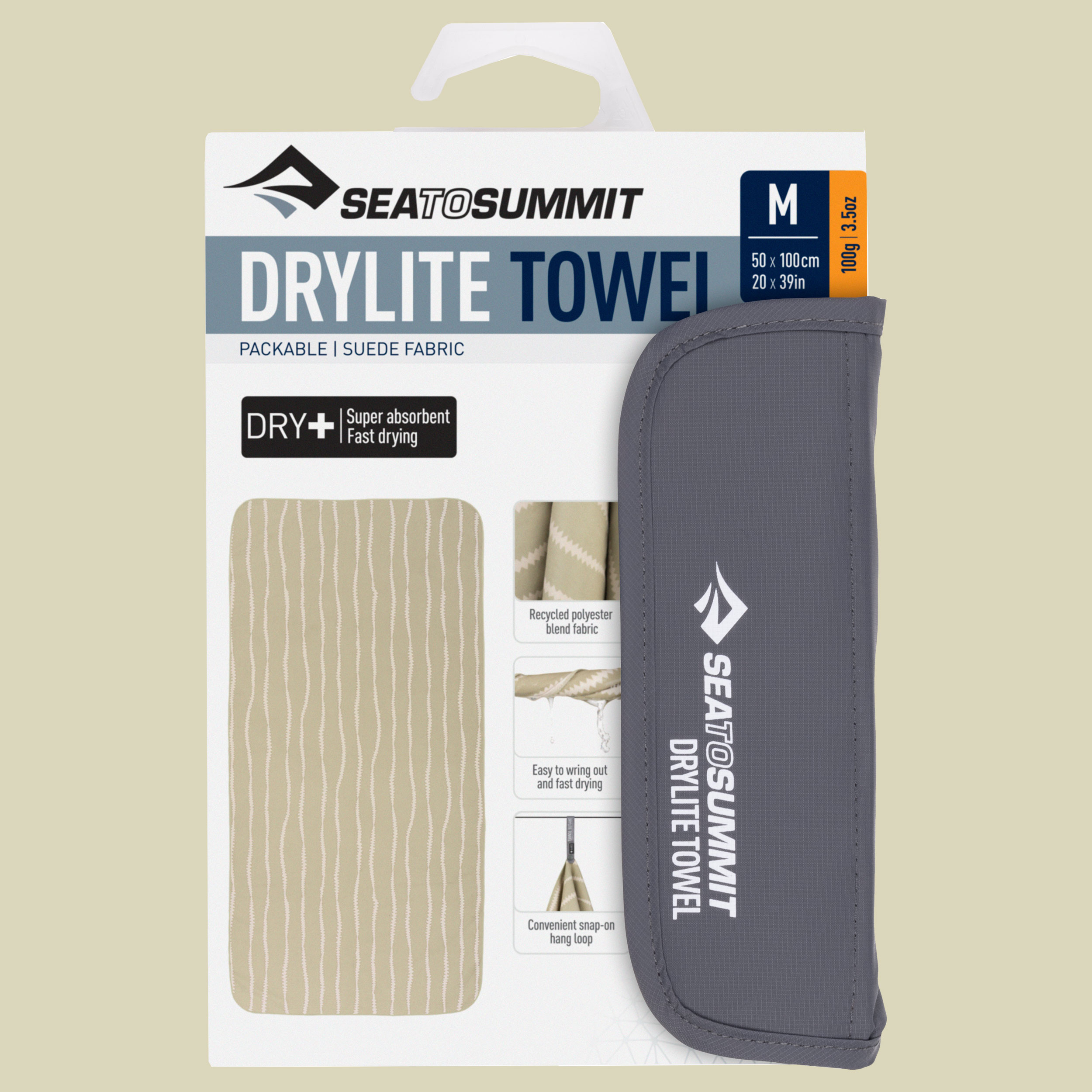 Drylite Towel beige M - desert wind