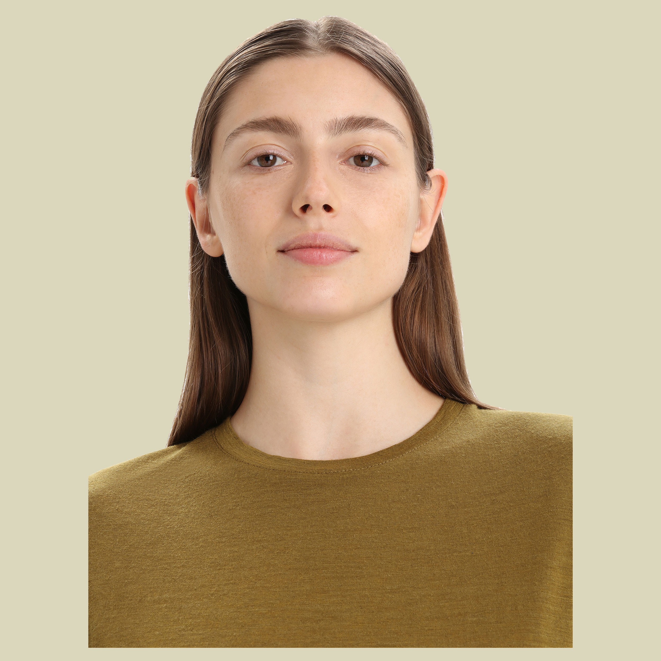 Merino Linen SS Tee Women Größe XS Farbe algae