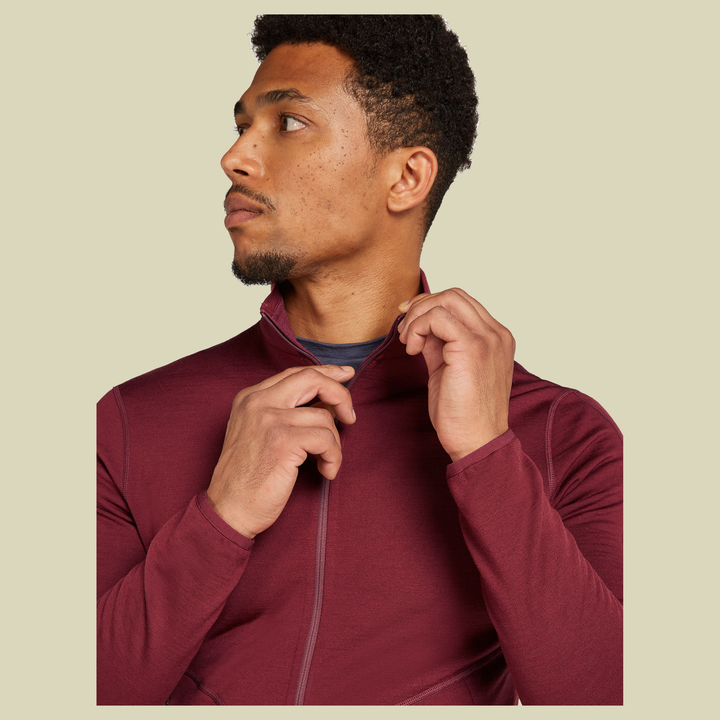 Merino 560 Realfleece Elemental II LS Zip Men rot M - port