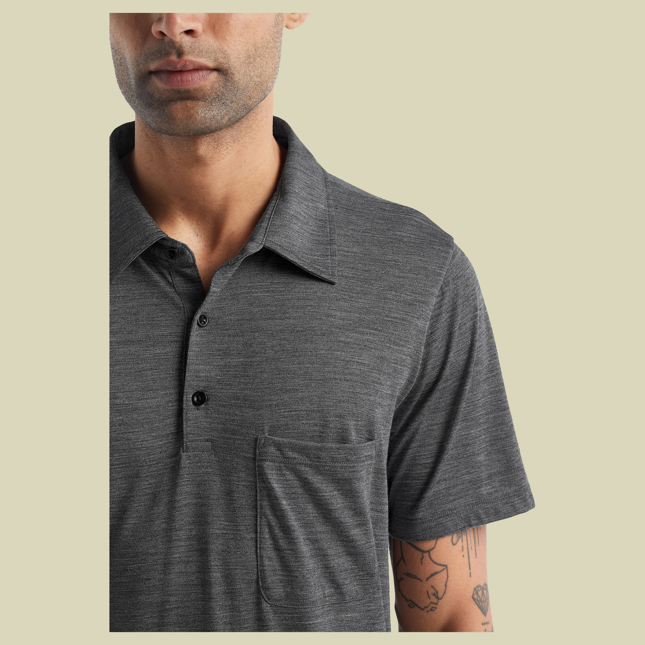 Drayden SS Polo Men M grau - gritstone HTHR