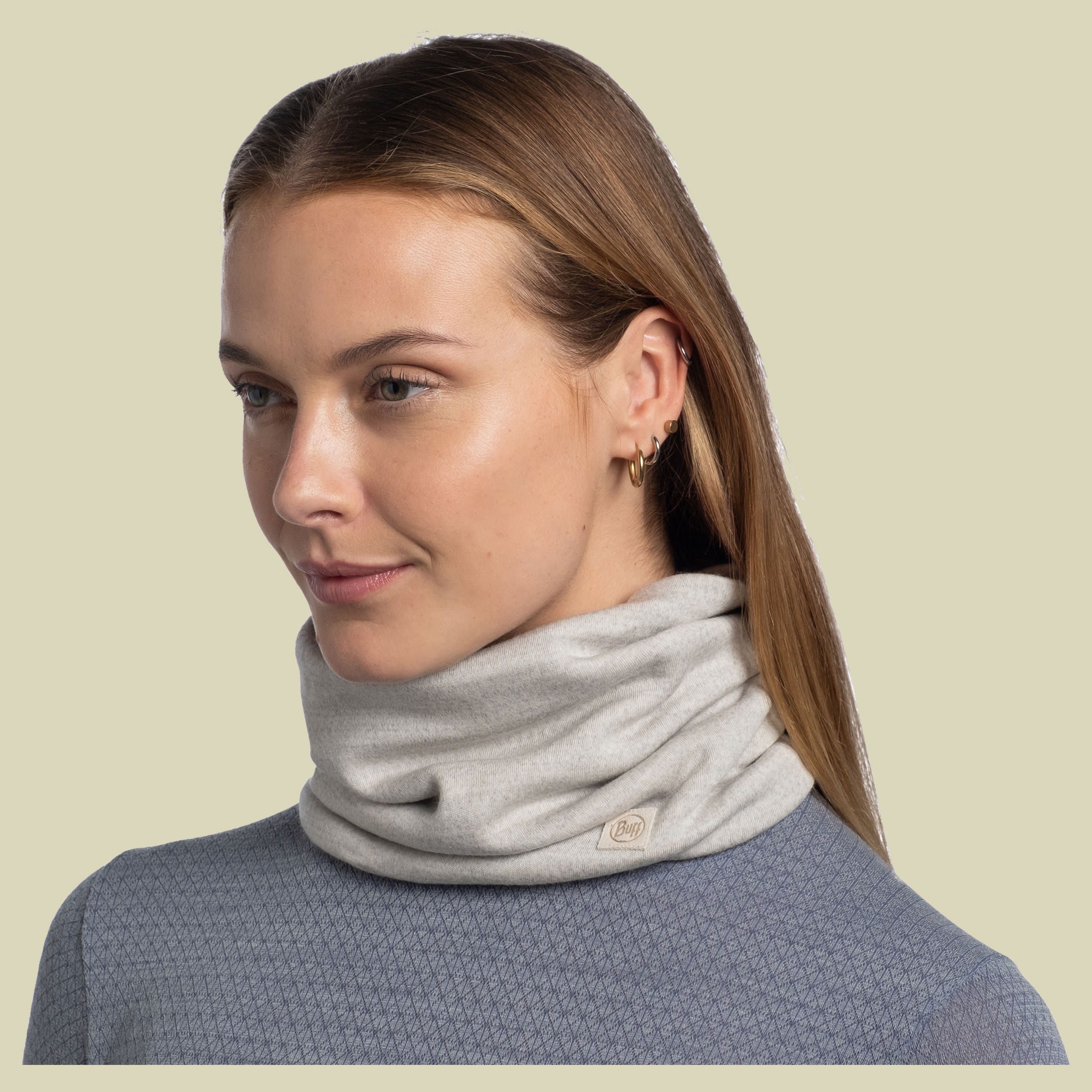 Heavyweight Merino Wool Neckwarmer grau - solid cloud