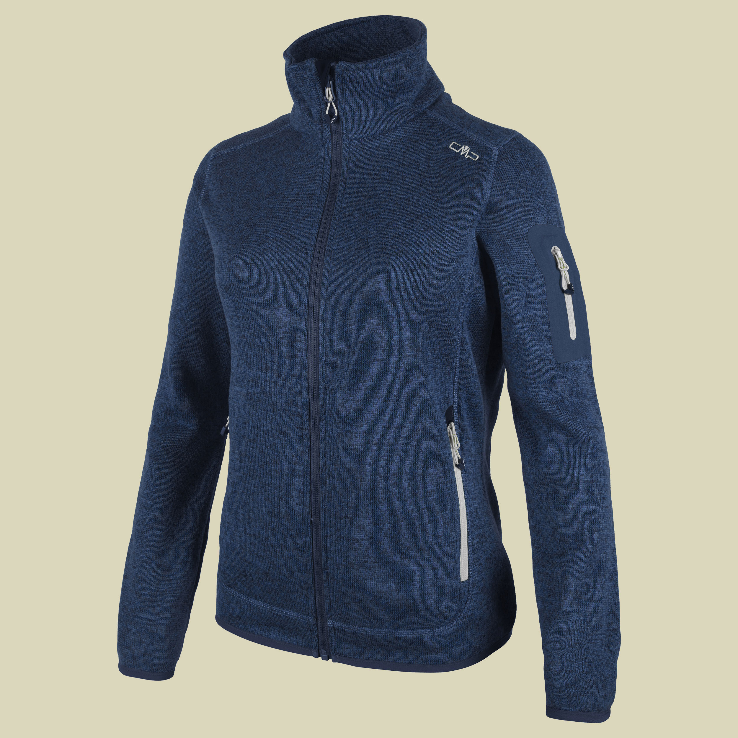 Woman Knitted Melange Fleece Jacket 3H14746 Größe 34 Farbe 034Q b.blue nero- ice nero