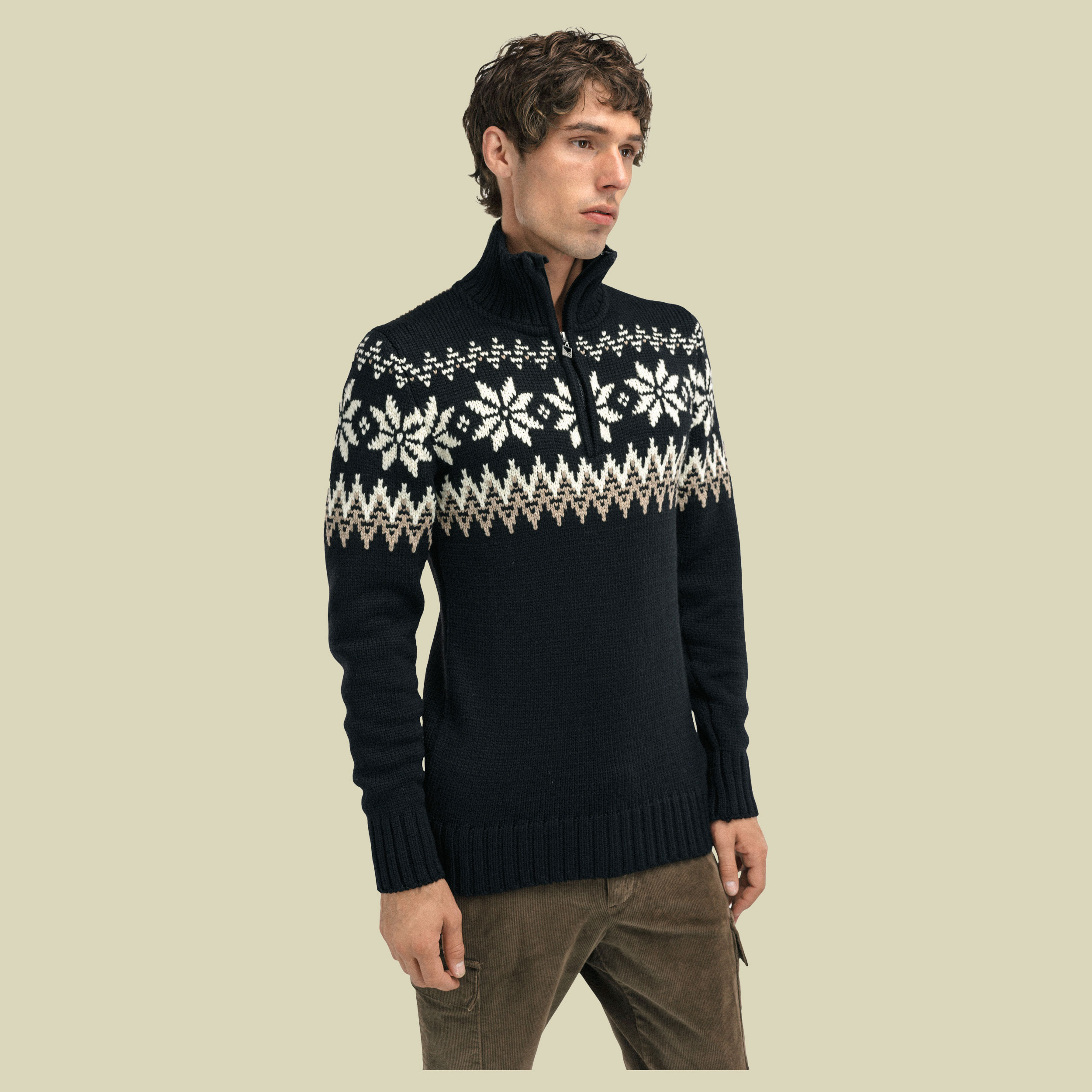 Myking Sweater Men schwarz M - black-brown-offwhite