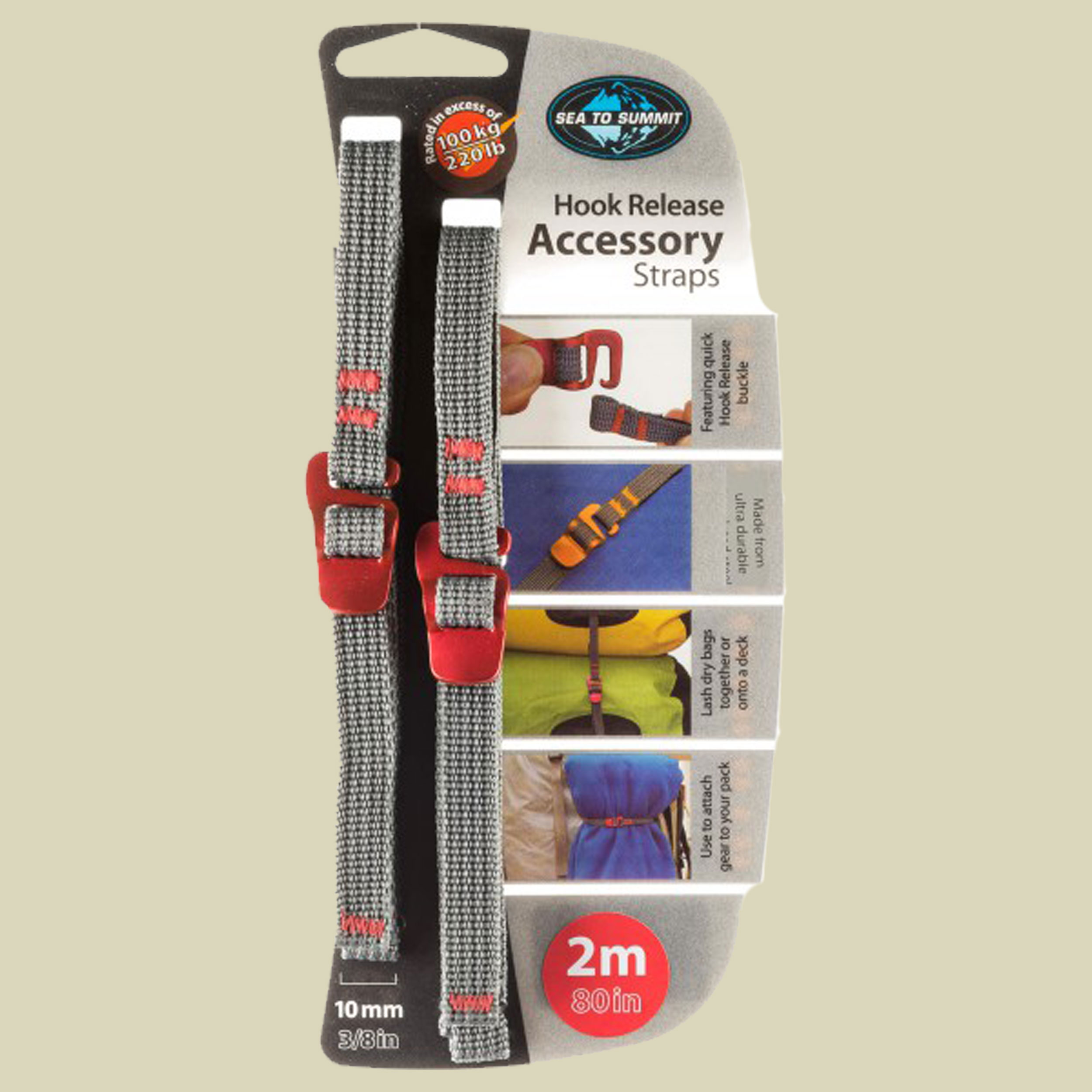 Tie Down Accessory Straps with Hook Release