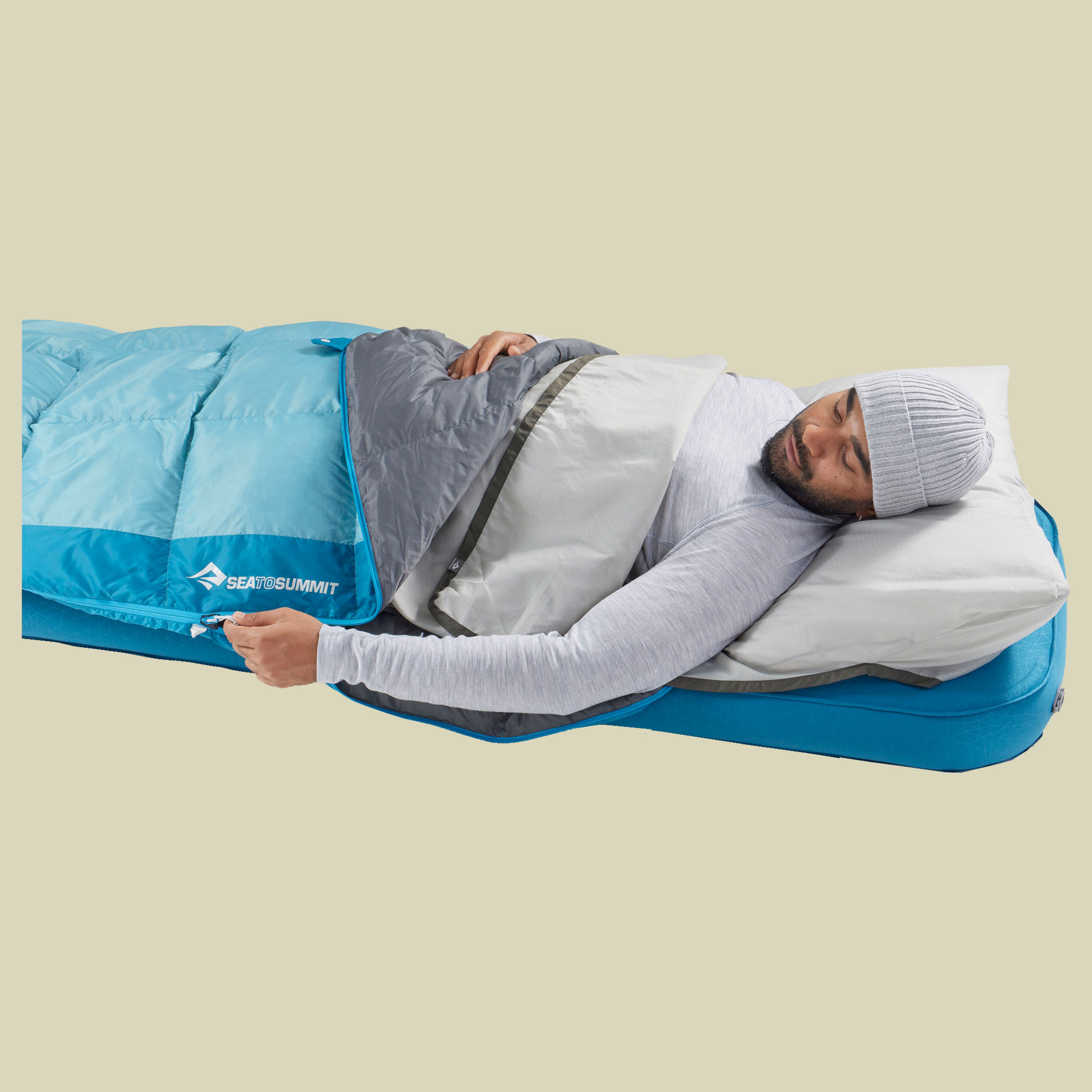 Traveller 7C Down Sleeping Bag 185 cm blau - regular aqua sea blue