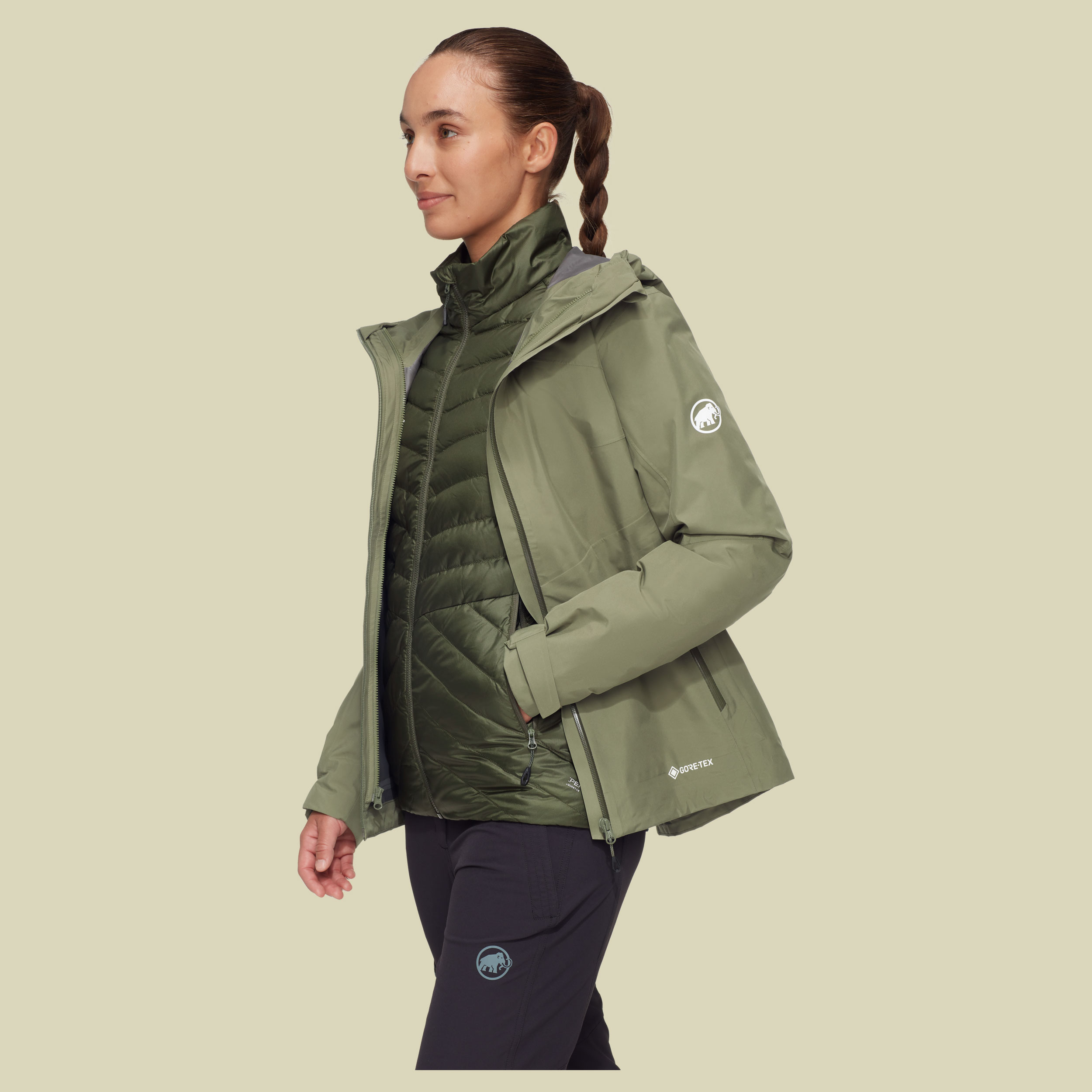 Convey 3 in 1 HS Hooded Jacket Women grau S - Farbe marsh-dark marsh