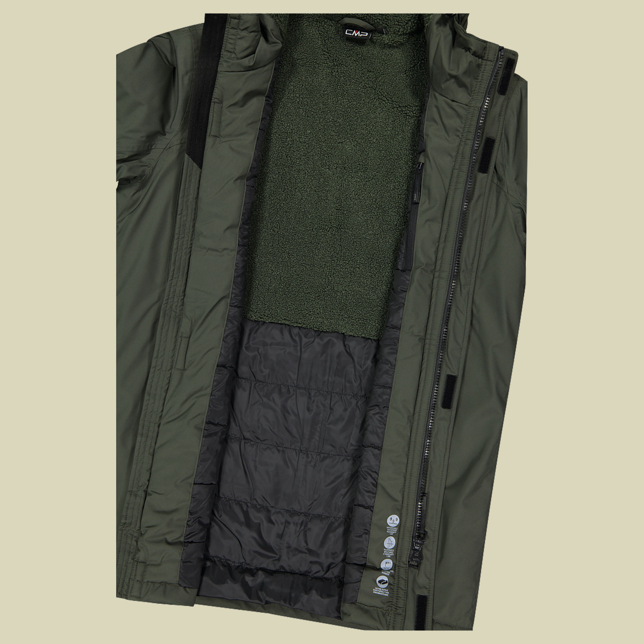 Man  Parka Fix Hood 58 grün - Farbe forest