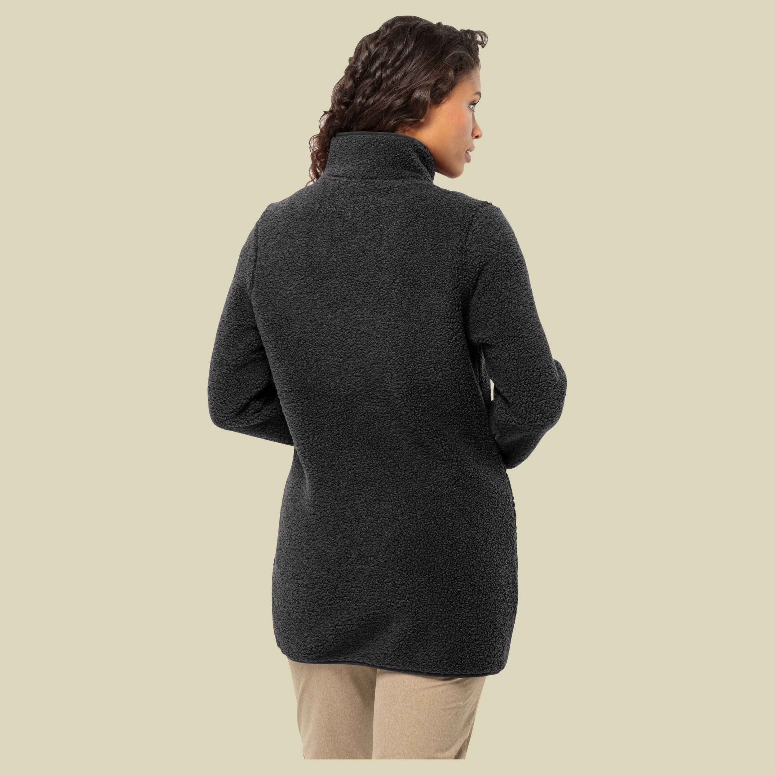 High Curl Coat Women Größe L  Farbe black