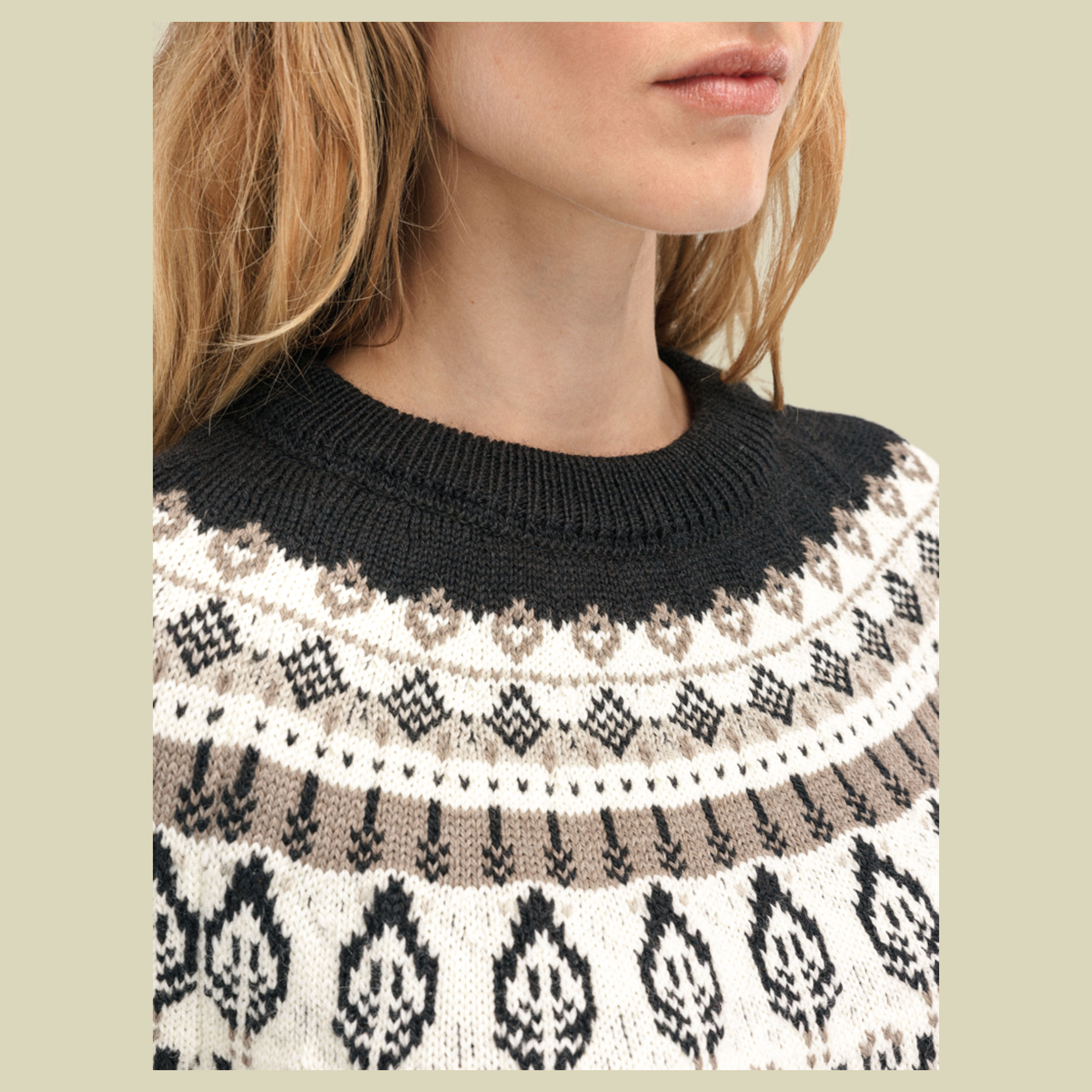 Sula Sweater Women M natur - Farbe offwhite-coffee-mountainstone