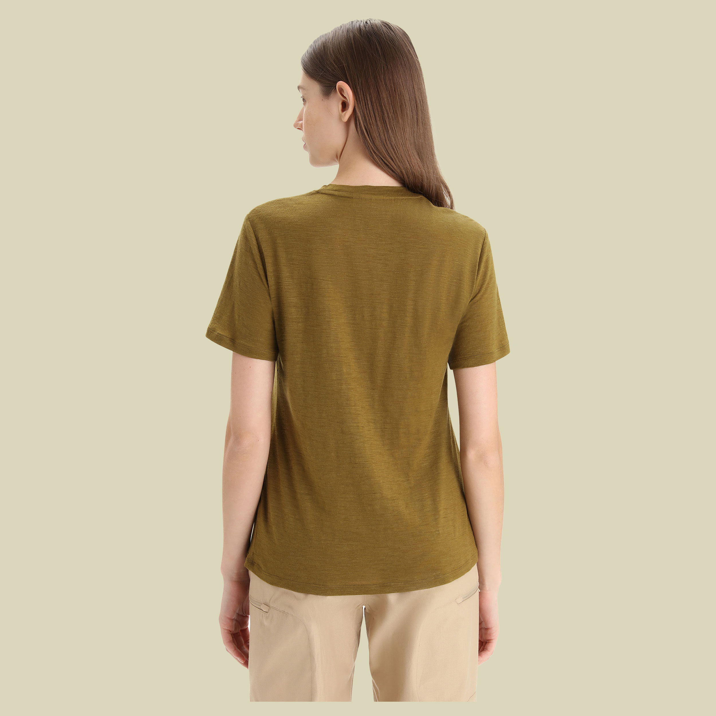 Merino Linen SS Tee Women Größe XS Farbe algae