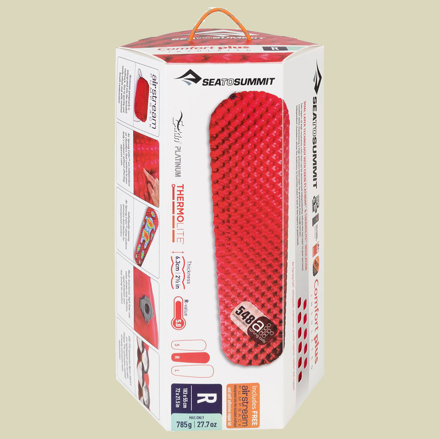 Comfort Plus Insulated Air Liegefläche 201 x 64 cm Farbe red