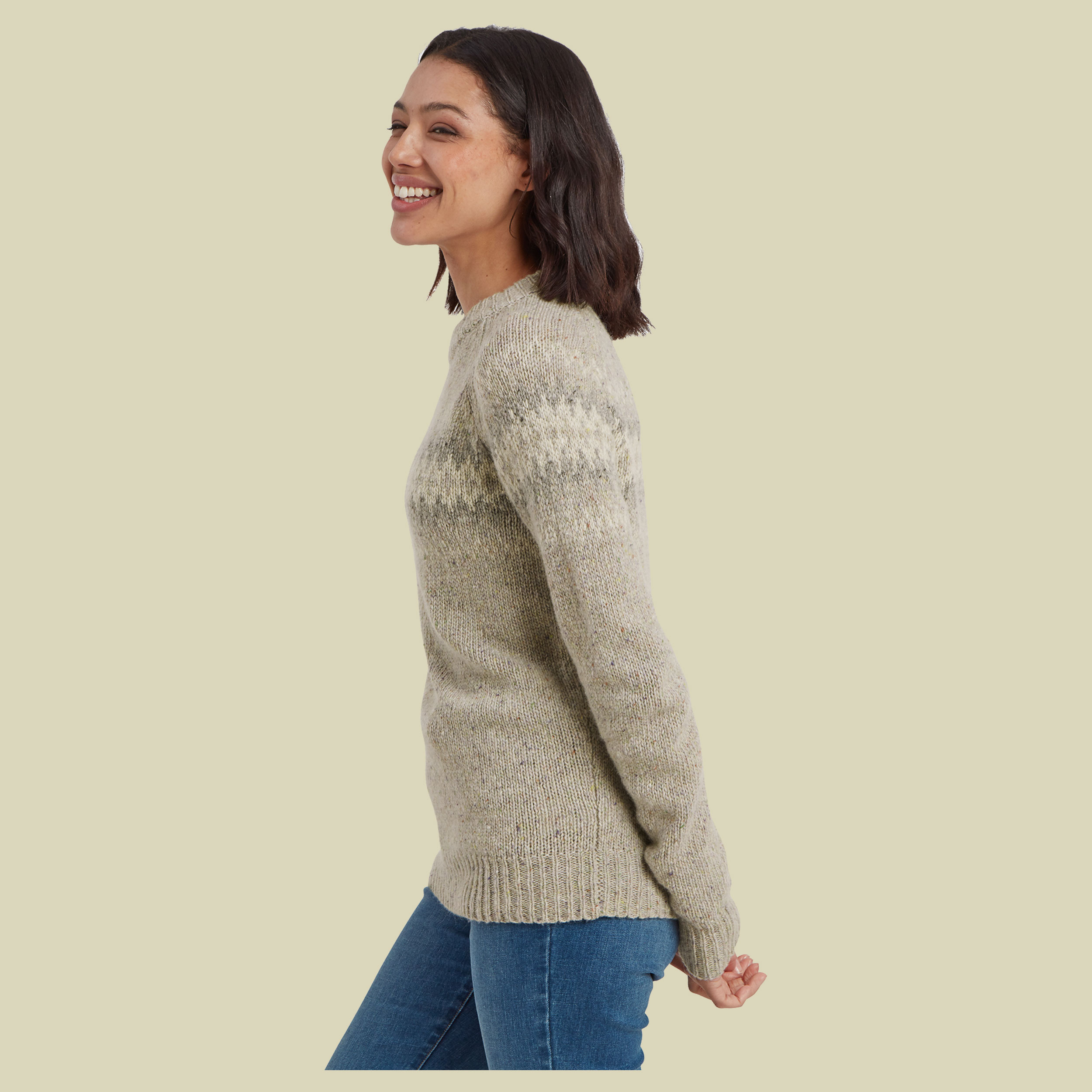 Dumji Crew Sweater Women braun M - birch