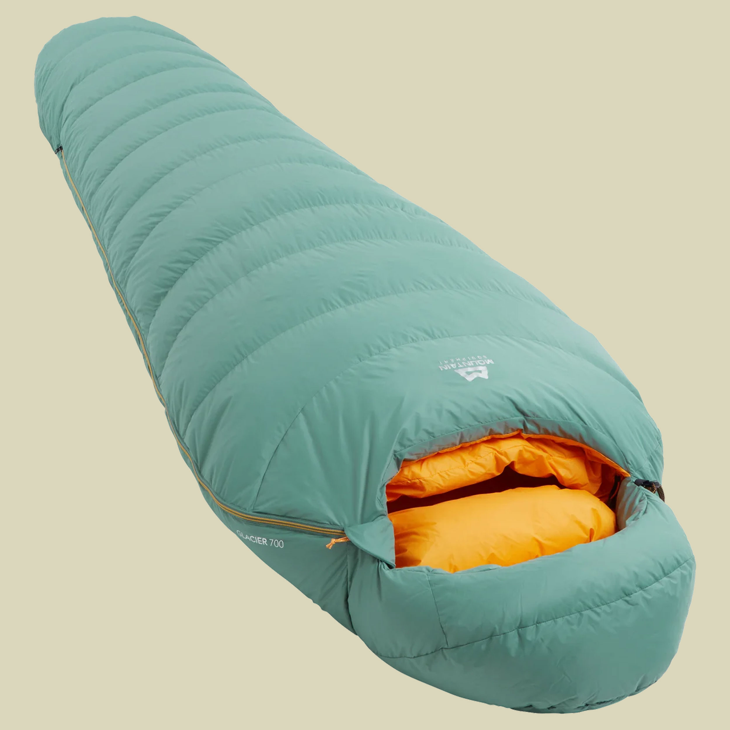 Glacier 700 Women bis Körpergröße Schlafsack 185 cm (long) Reißverschluss links - sage