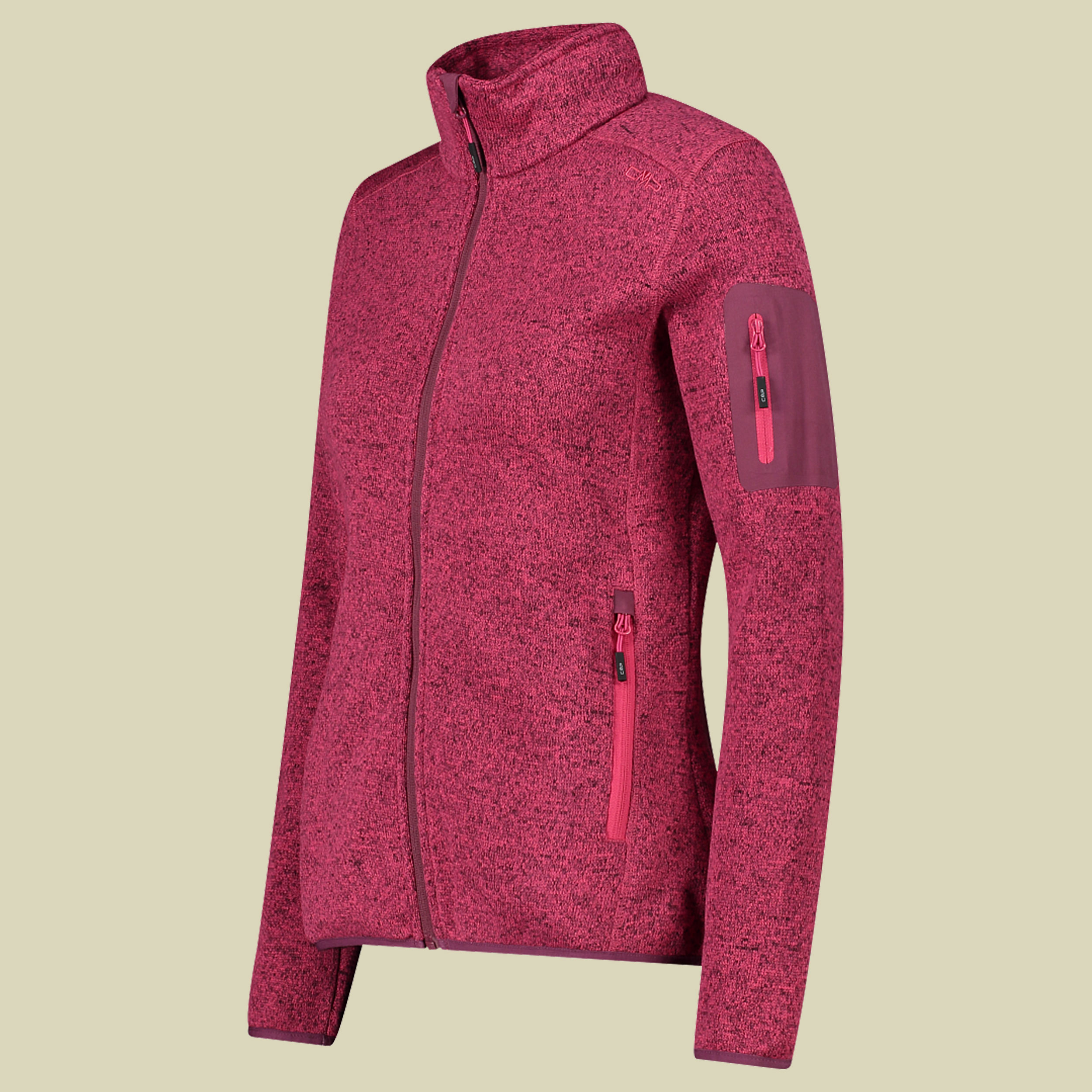 Woman Knitted Fleece Jacket CMP 3H14746 Größe 44 Farbe 06CM fucsia-amaranto