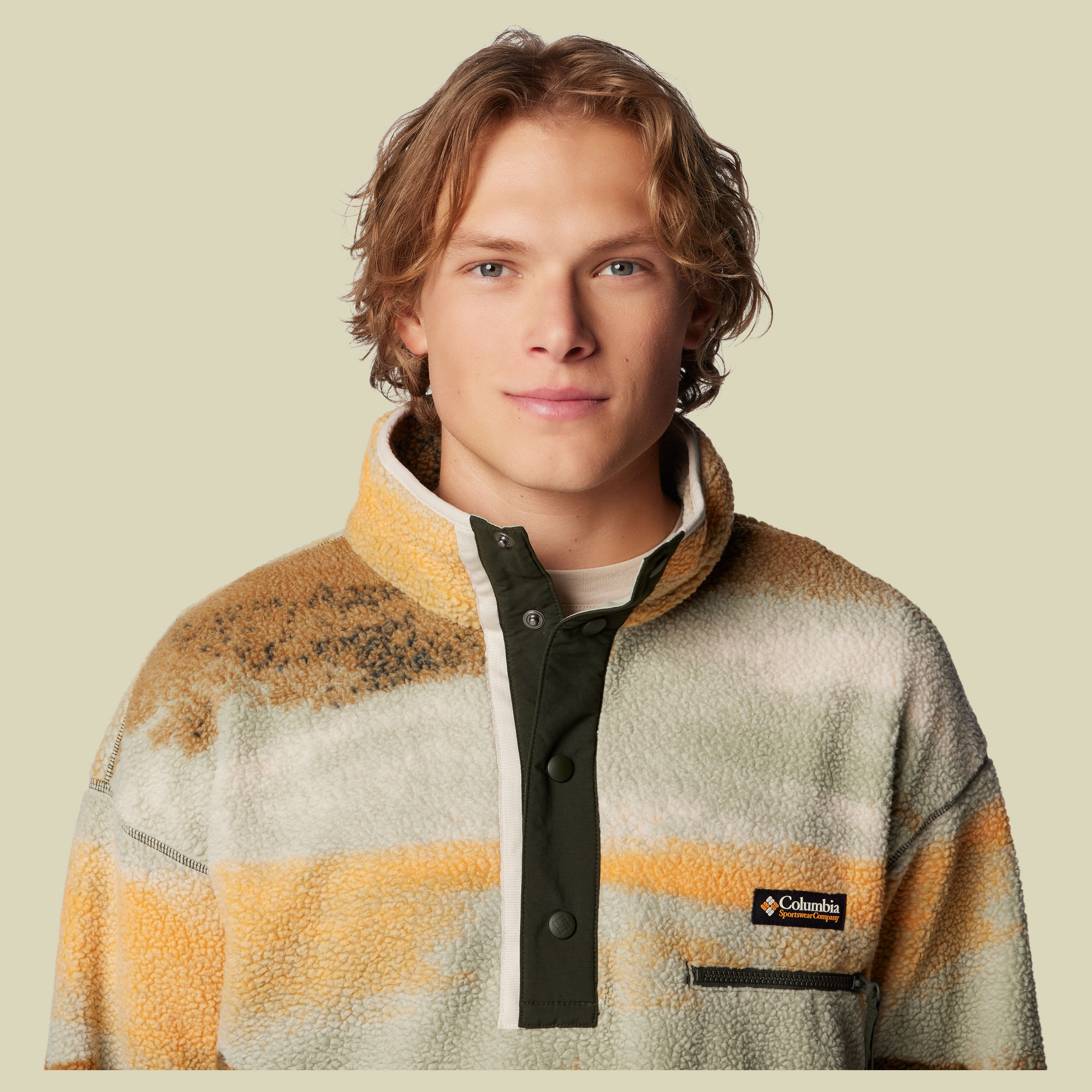 Helvetia II Printed Half Snap Fleece Men M mehrfarbig - Farbe greenscape dolomites